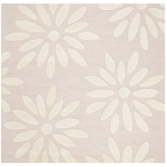 Safavieh Kids SFK914 Hand Tufted Area Rug - Pink/Ivory - 5'x5' - Safavieh.