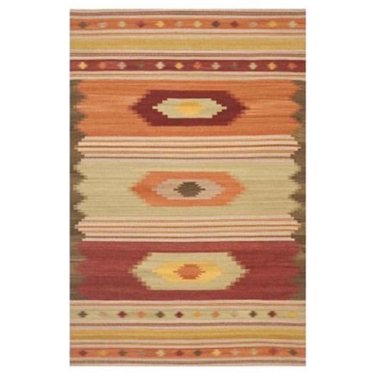 Kilim NVK176 Hand Woven Indoor Area Rug - Brown/Multi - 5'x8' - Safavieh