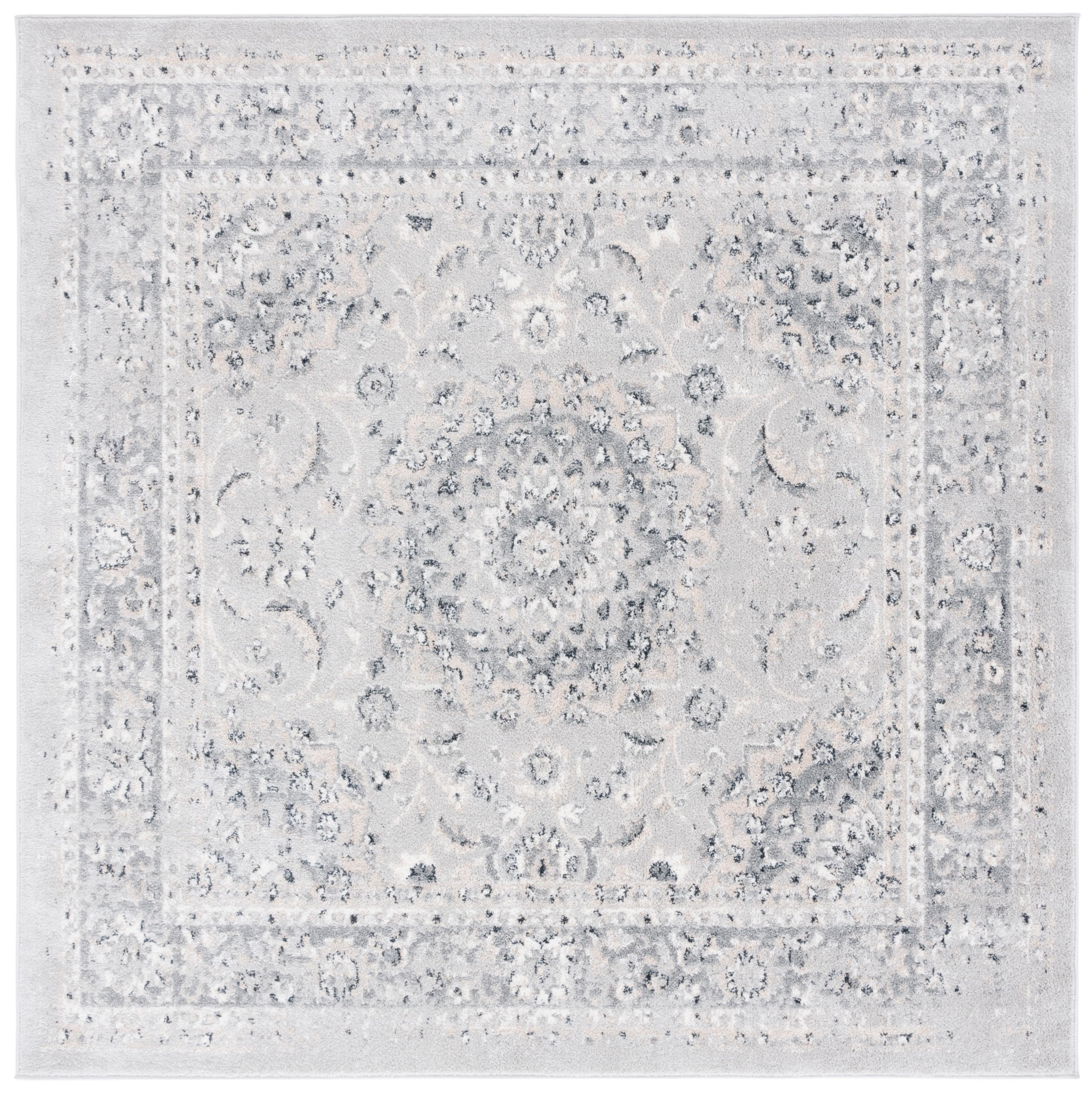 Layla Ivory Square Easy-Care Synthetic Rug 79''