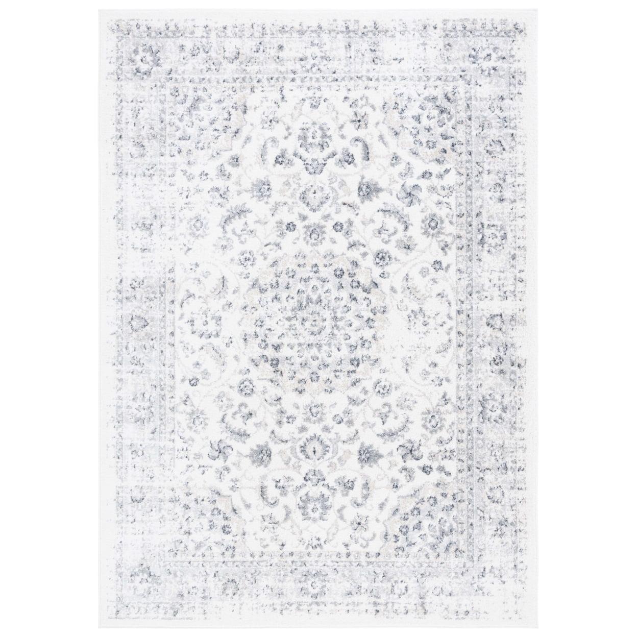 Layla Ivory Square Easy-Care Synthetic Rug 79''