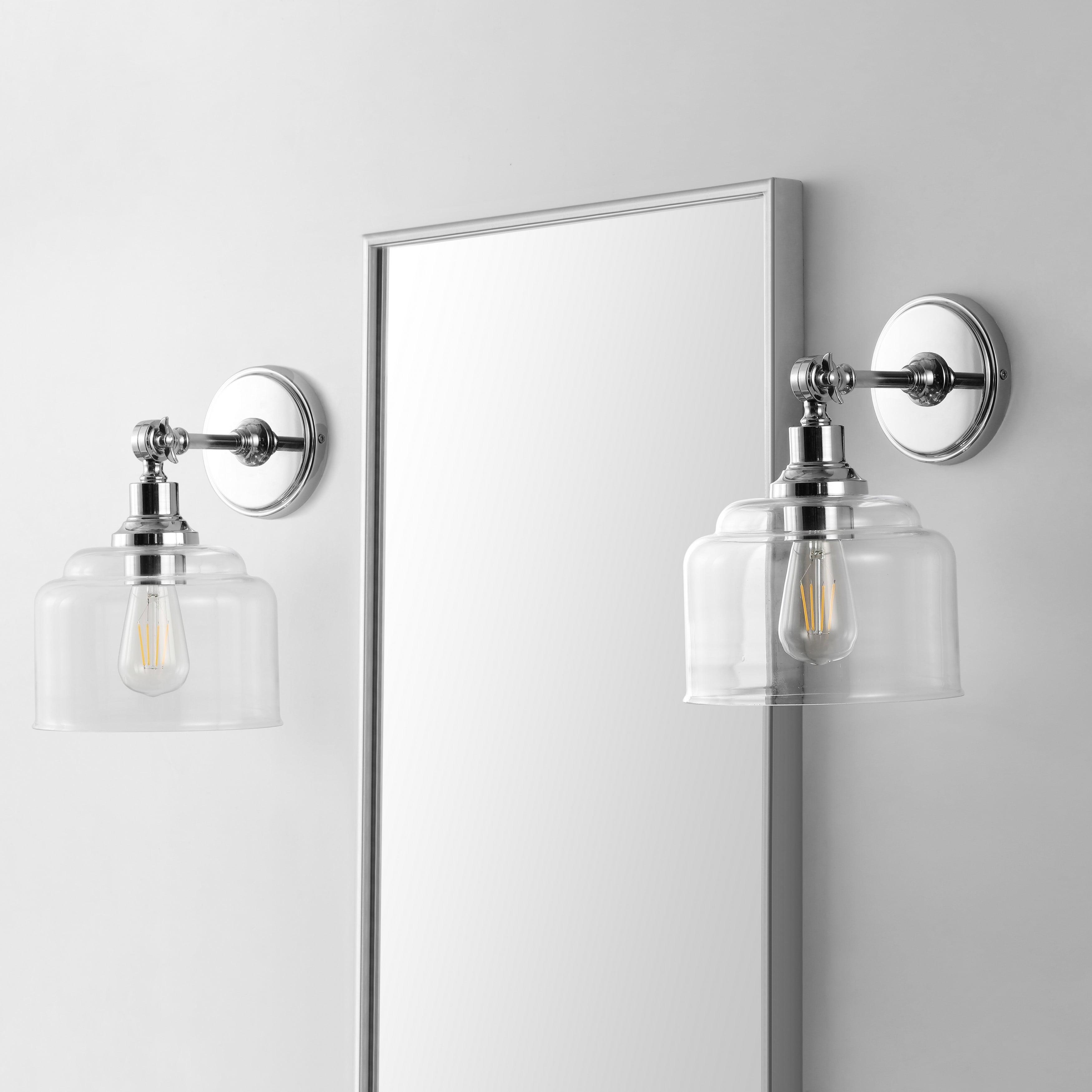 Lansor Wall Sconce (Set of 2) - Chrome/Clear - Safavieh.