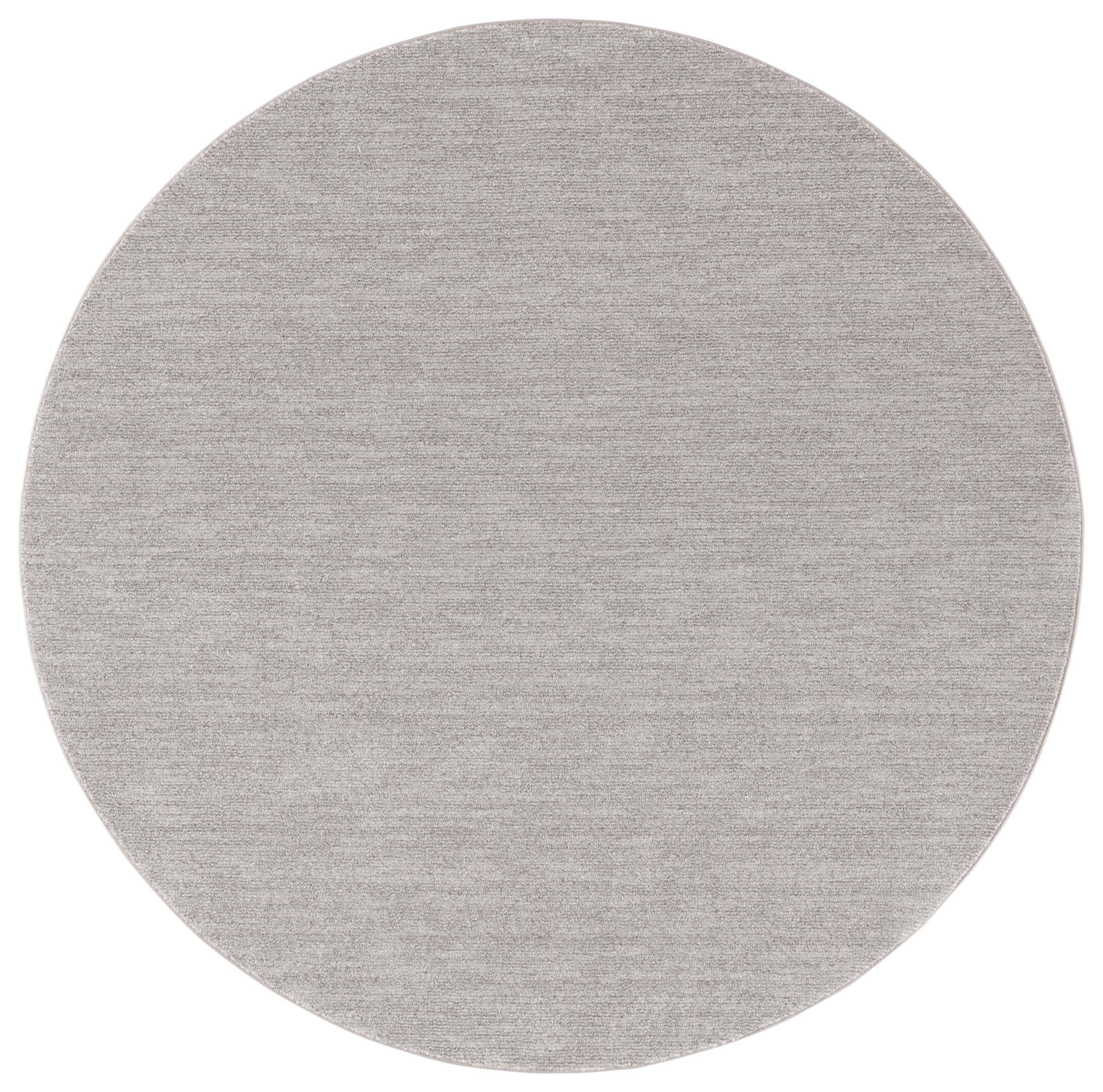 Lasa Light Grey Round Hand-Knotted Synthetic Area Rug