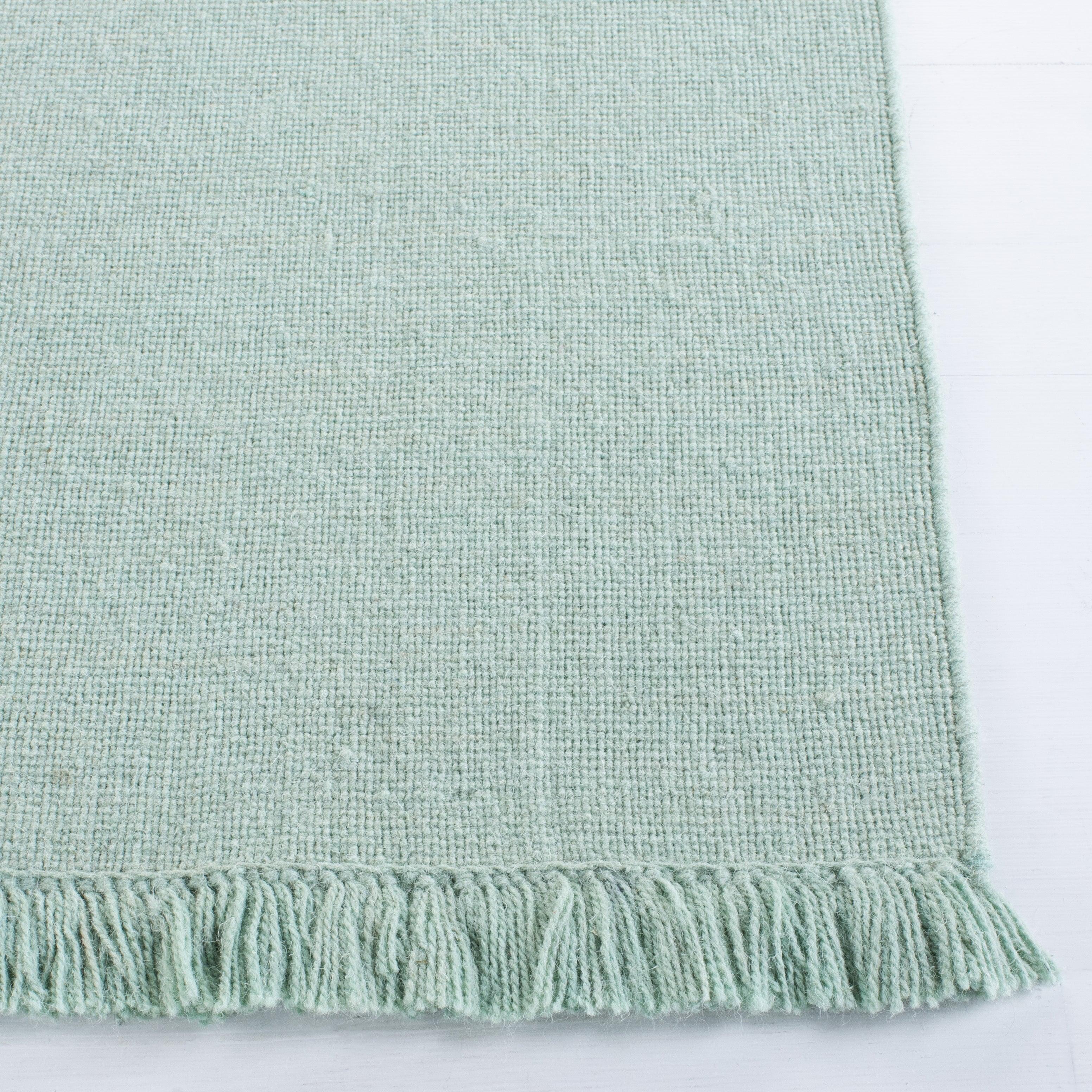 Elegant Hand-Knotted Light Green Wool Runner Rug, 2'3" x 8'