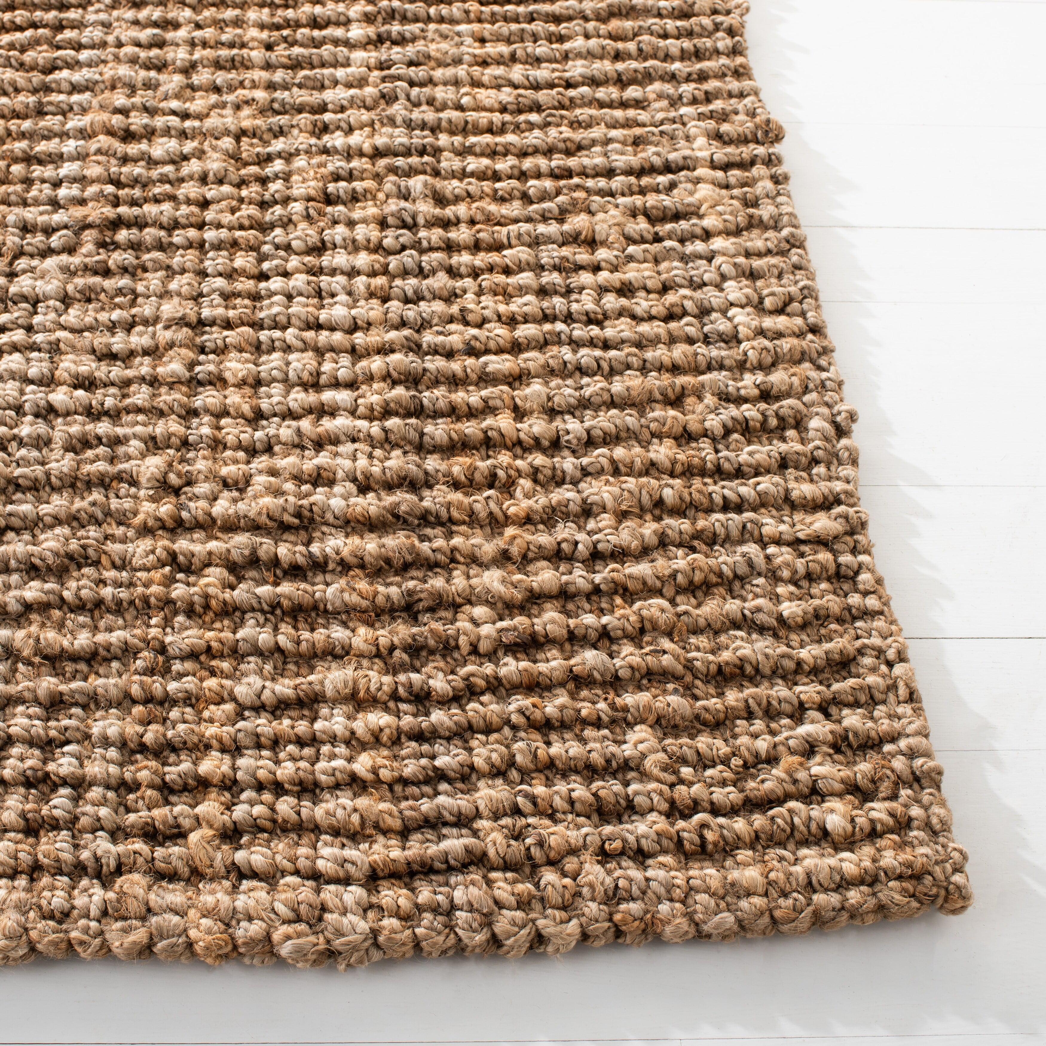 Natural Solid Wool 6' x 9' Hand-Knotted Rectangular Area Rug