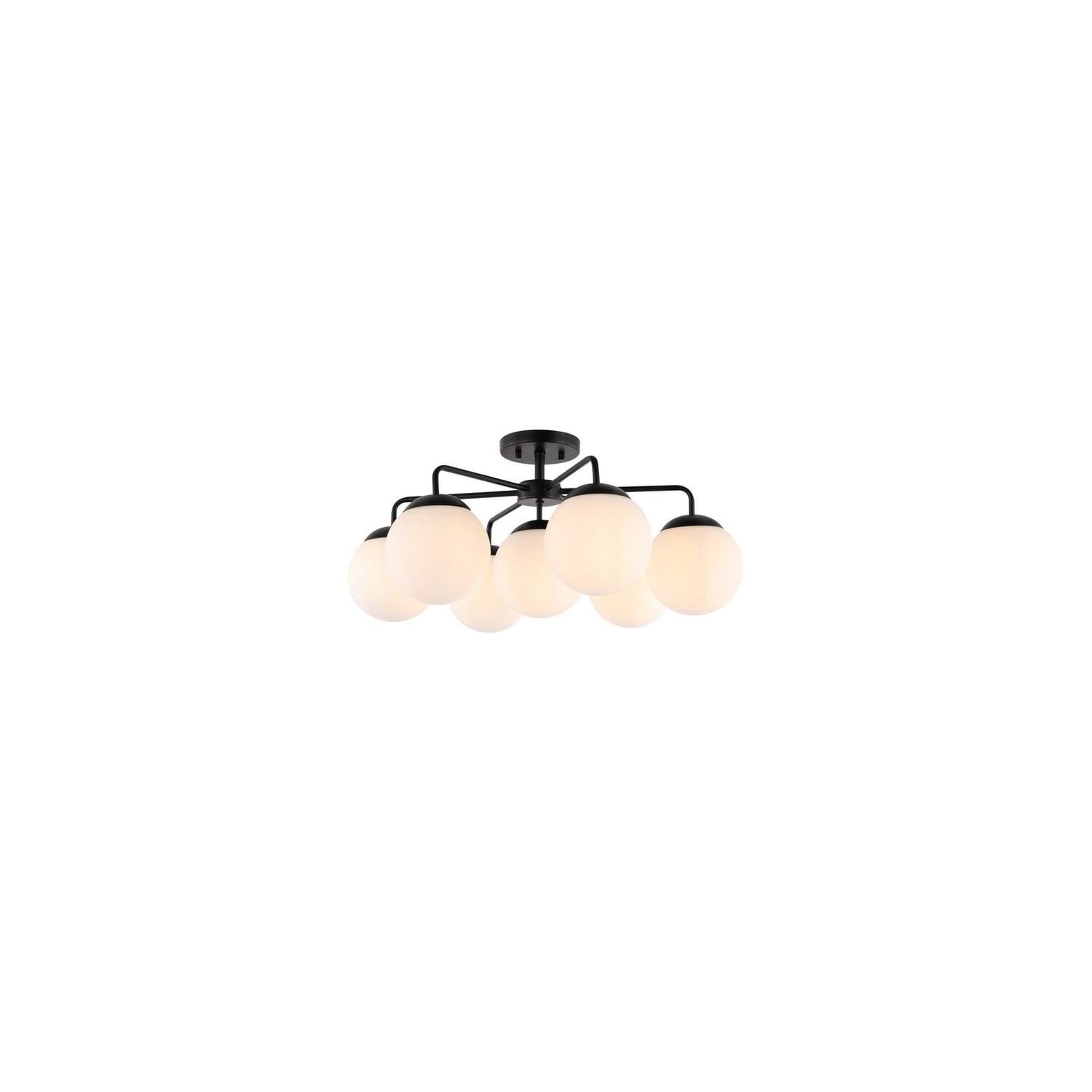 Camdyn Black Glass and Brass Globe LED Flush Mount