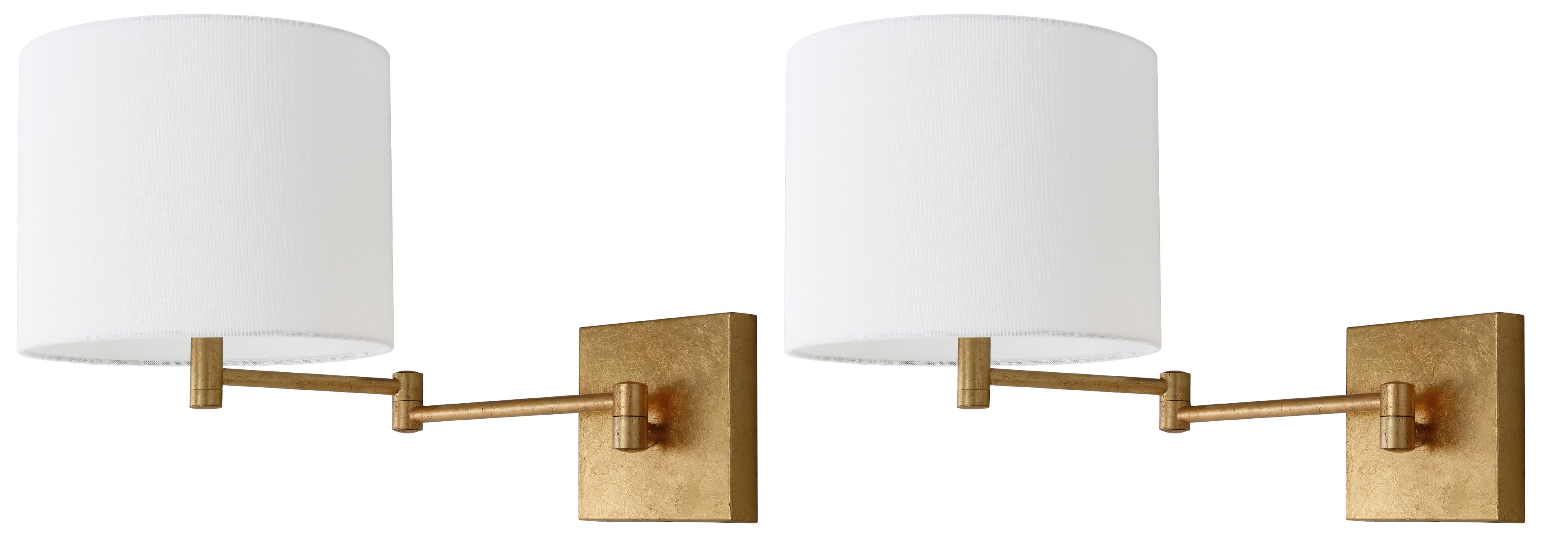 Lillian Gold 22.5" Contemporary Swing Arm Wall Sconce - Set of 2