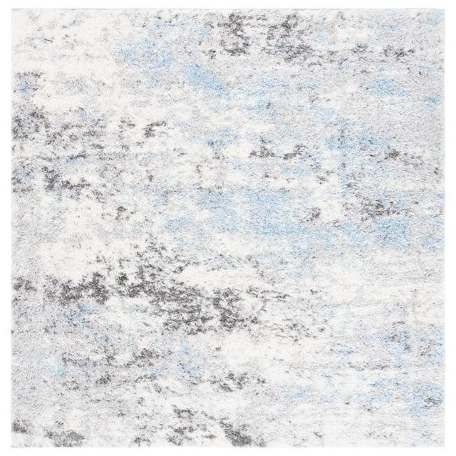 Berber Shag BER219 Power Loomed Area Rug - Grey/Cream - 6'7" X 6'7" Square - Safavieh.