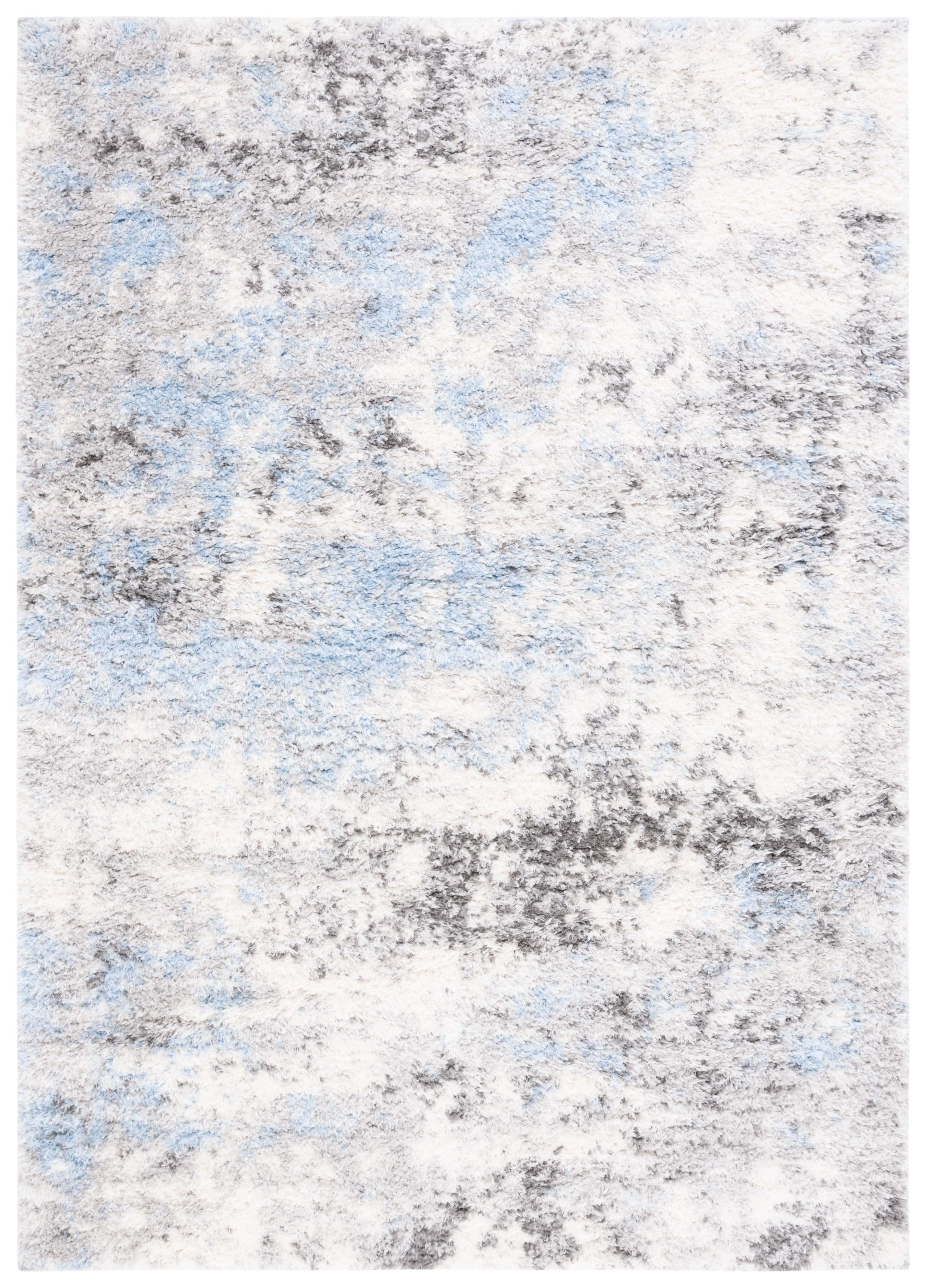 Berber Shag BER219 Power Loomed Area Rug - Grey/Cream - 7'8"X10' - Safavieh.