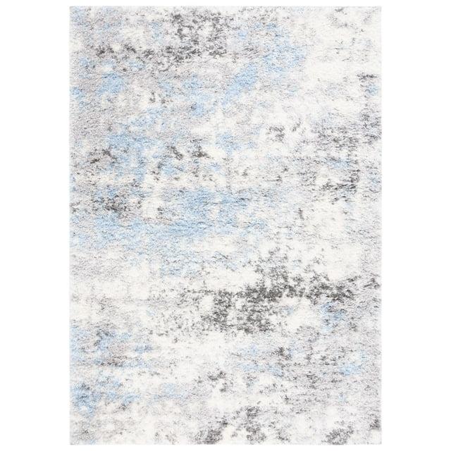Berber Shag BER219 Power Loomed Area Rug - Grey/Cream - 7'8"X10' - Safavieh.