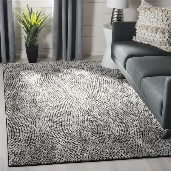 Lurex LUR185 Power Loomed Indoor Area Rug - Black/Light Grey - 9'x12' - Safavieh