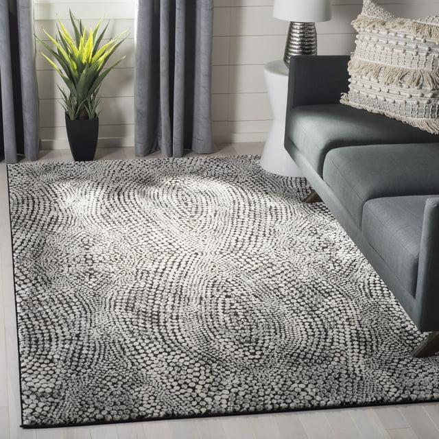 Lurex LUR185 Power Loomed Indoor Area Rug - Black/Light Grey - 9'x12' - Safavieh