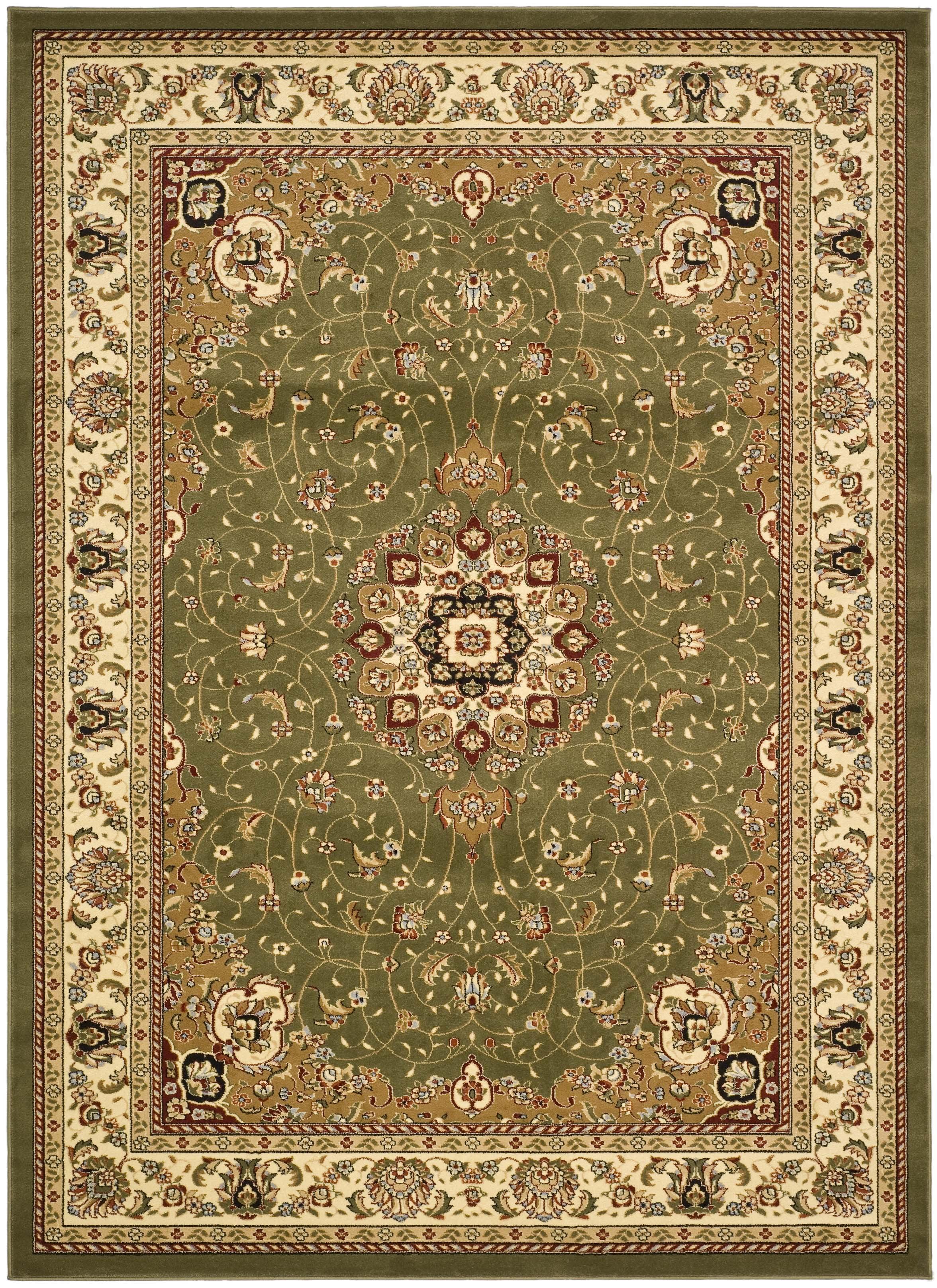 SAFAVIEH Lyndhurst Gabriella Traditional Bordered Area Rug, Sage/Ivory, 9' x 12'