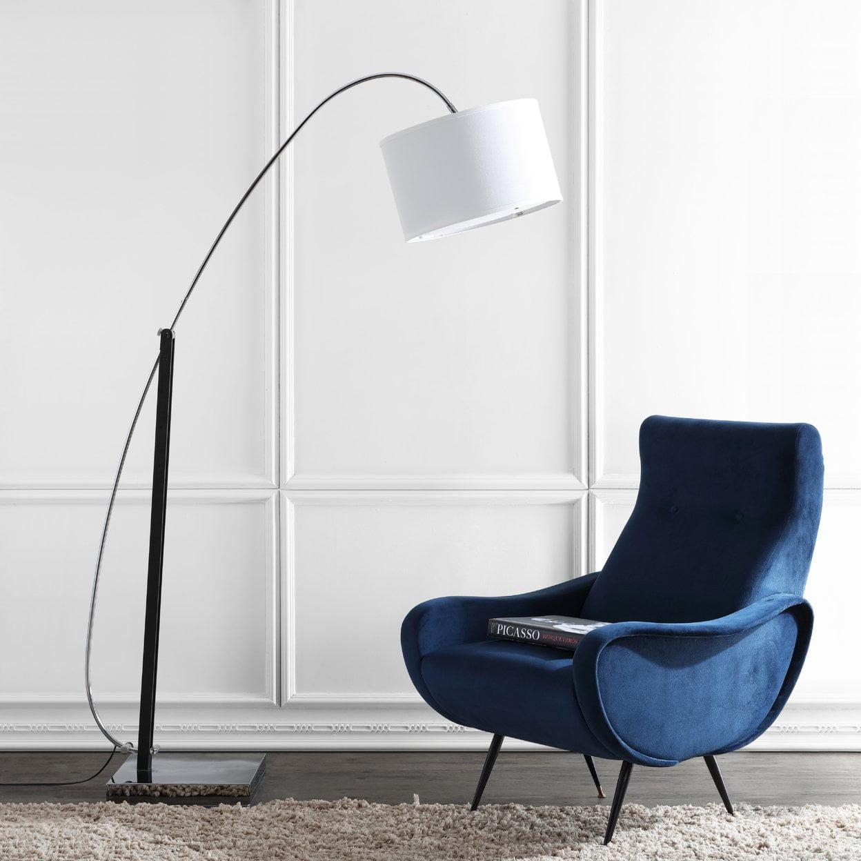 Safavieh Lyra 111" Black and Chrome Adjustable Arc Floor Lamp