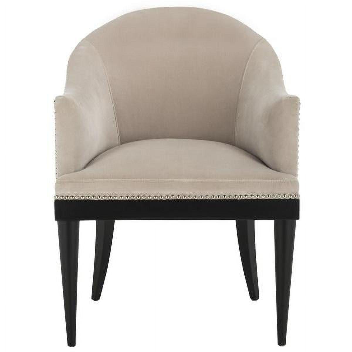 Transitional Giotto Almond Velvet Parsons Arm Chair