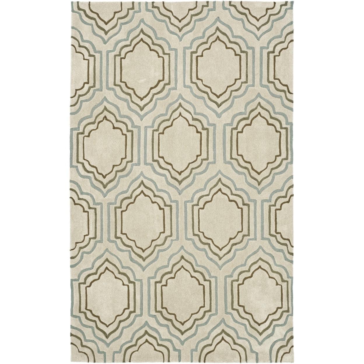 Ivory Elegance Hand-Tufted Rectangular Synthetic Rug