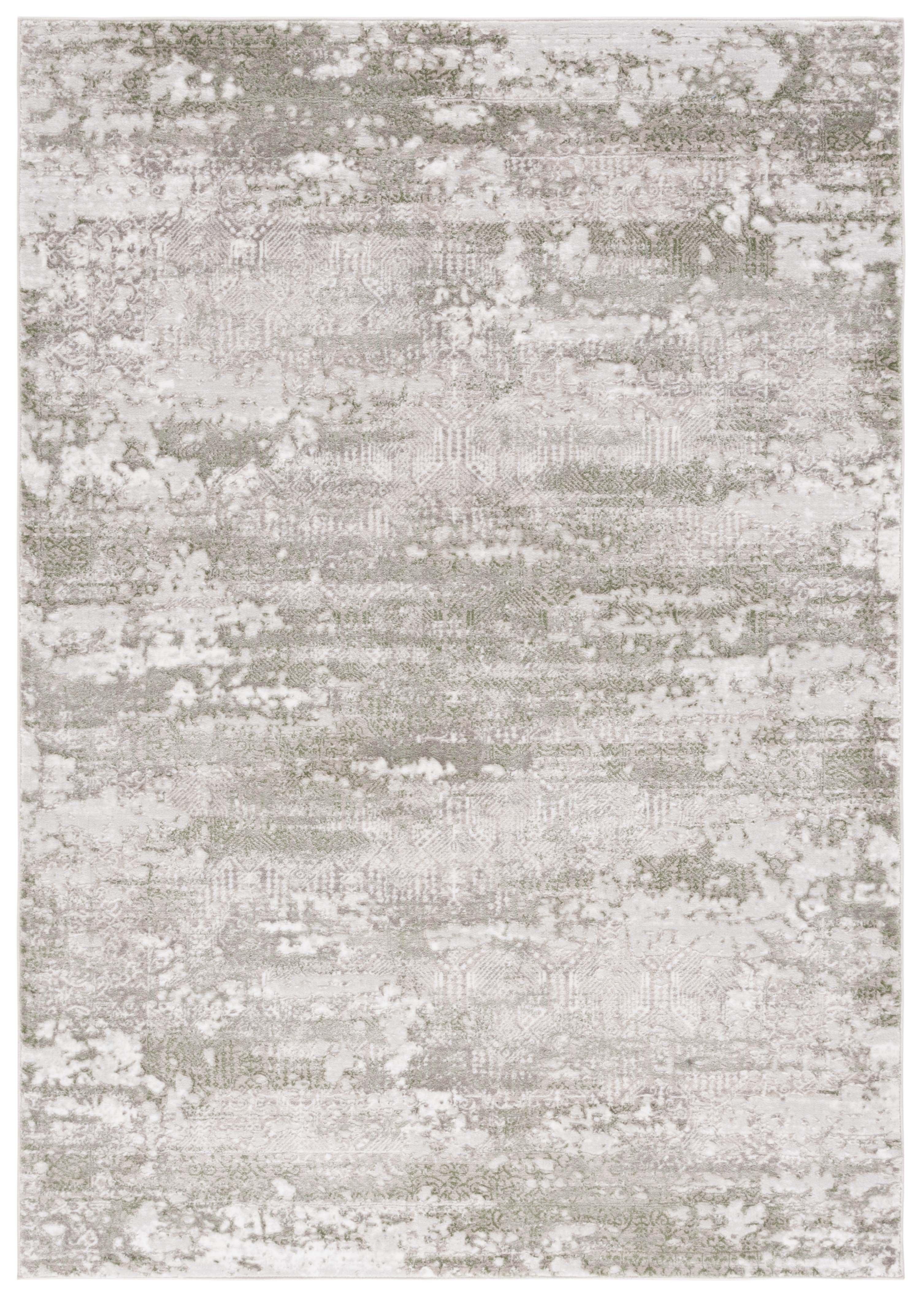 Beige and Sage Abstract Flat Woven Synthetic Area Rug