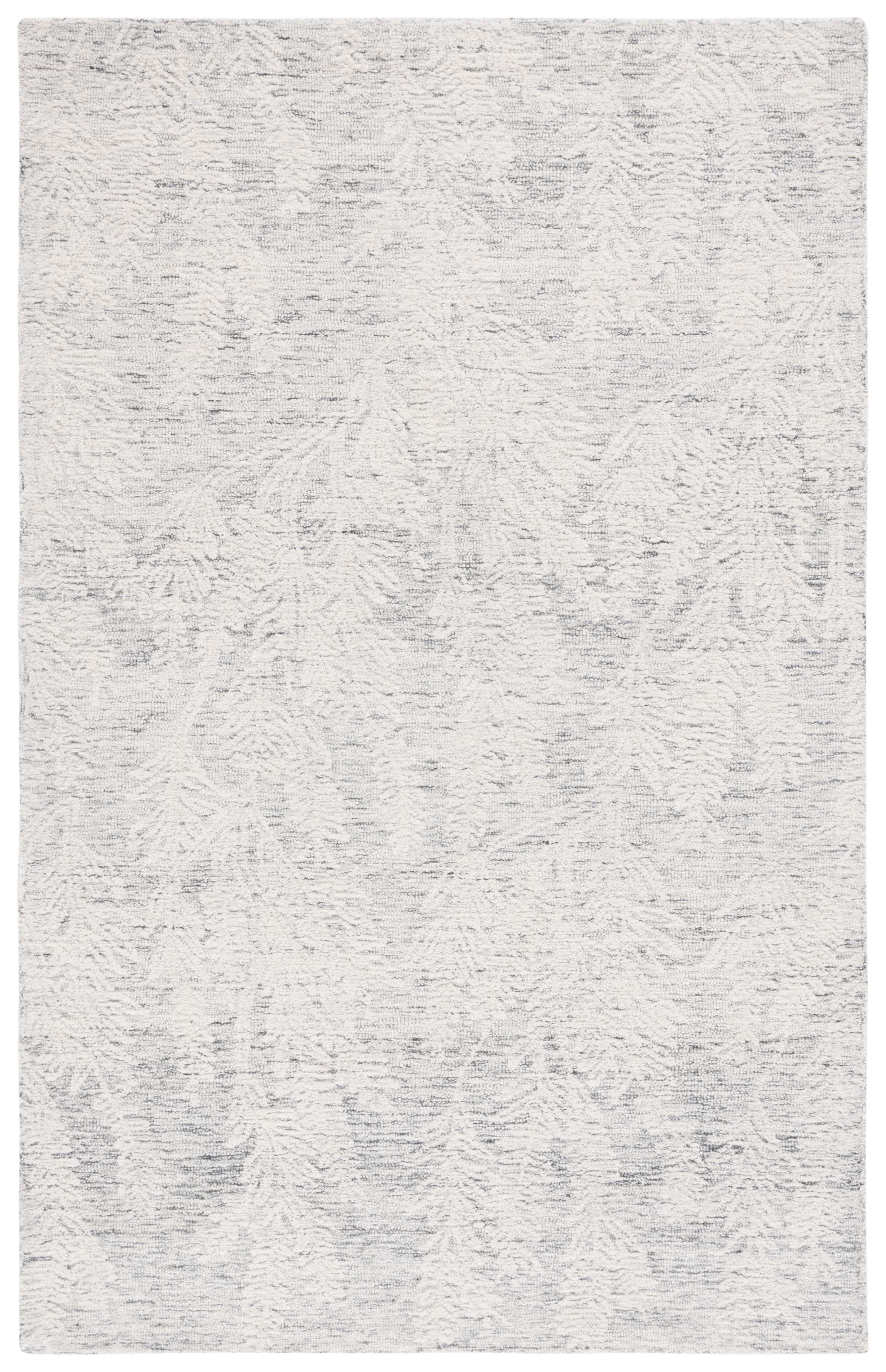 Gray Hand-Tufted Wool Rectangular Area Rug 3' x 5'