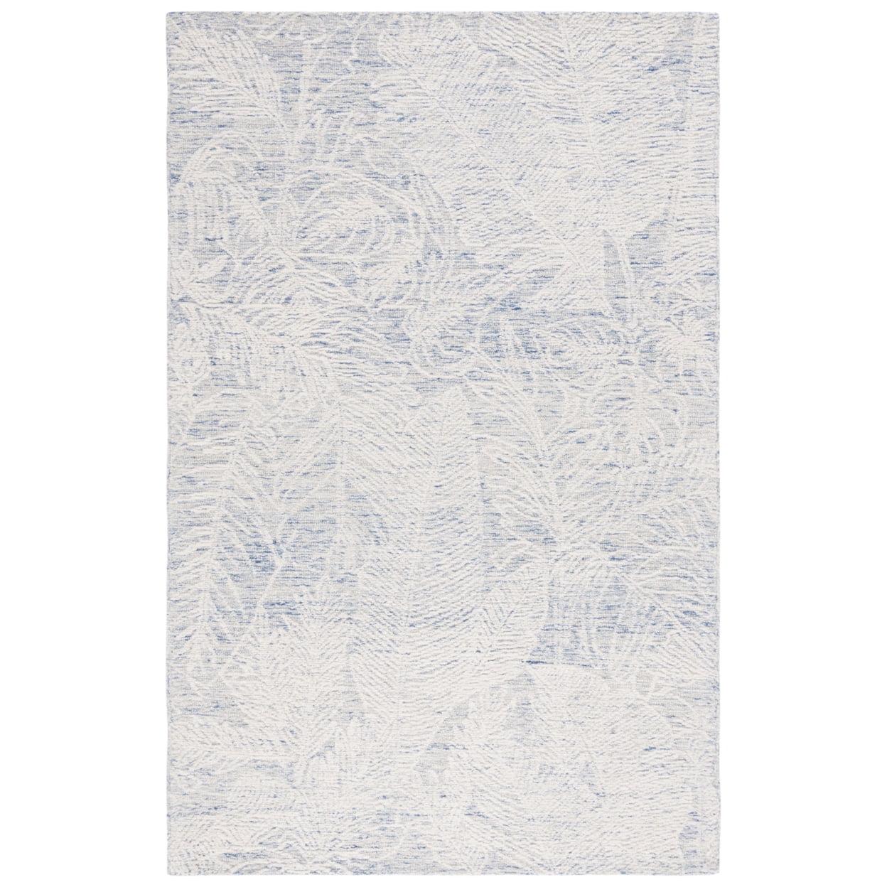 Metro Blue and Ivory Hand-Tufted Wool Area Rug