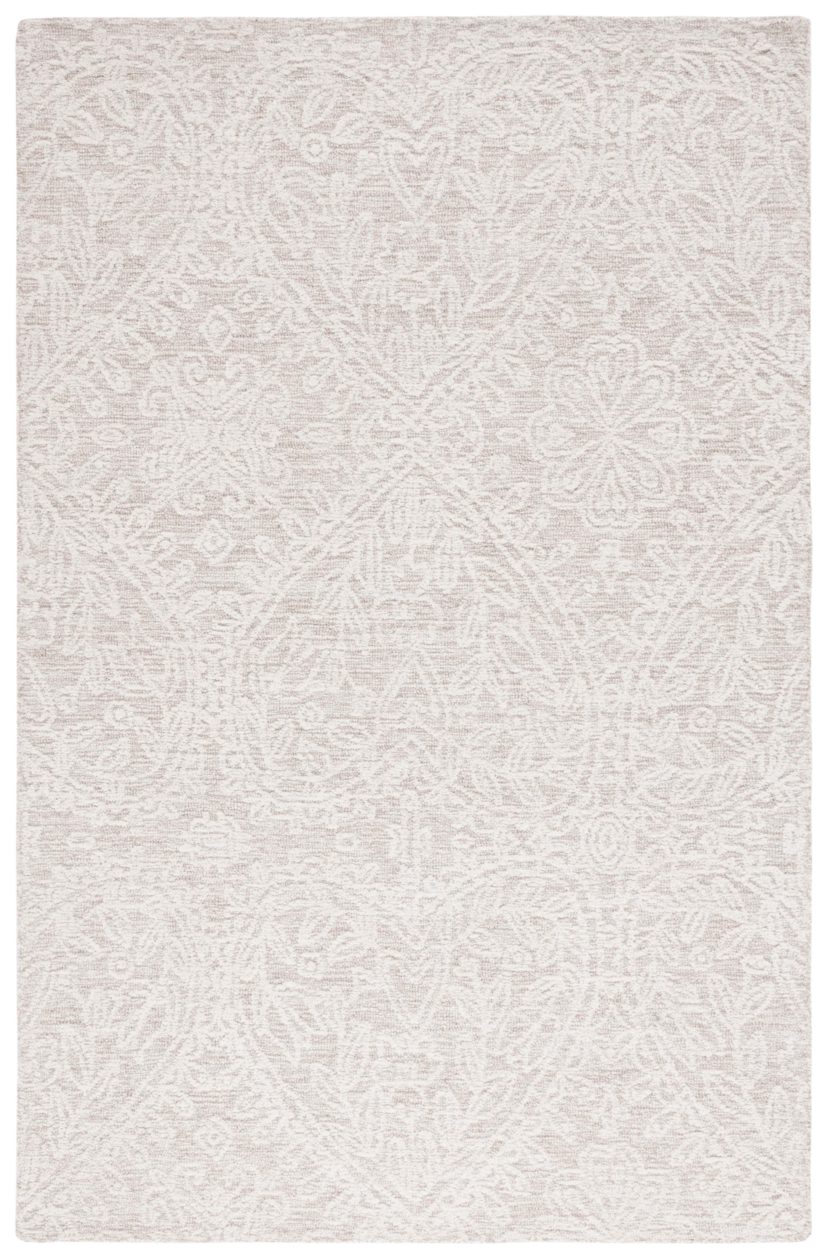 Ivory Floral Hand Tufted Wool Area Rug 3' x 5'