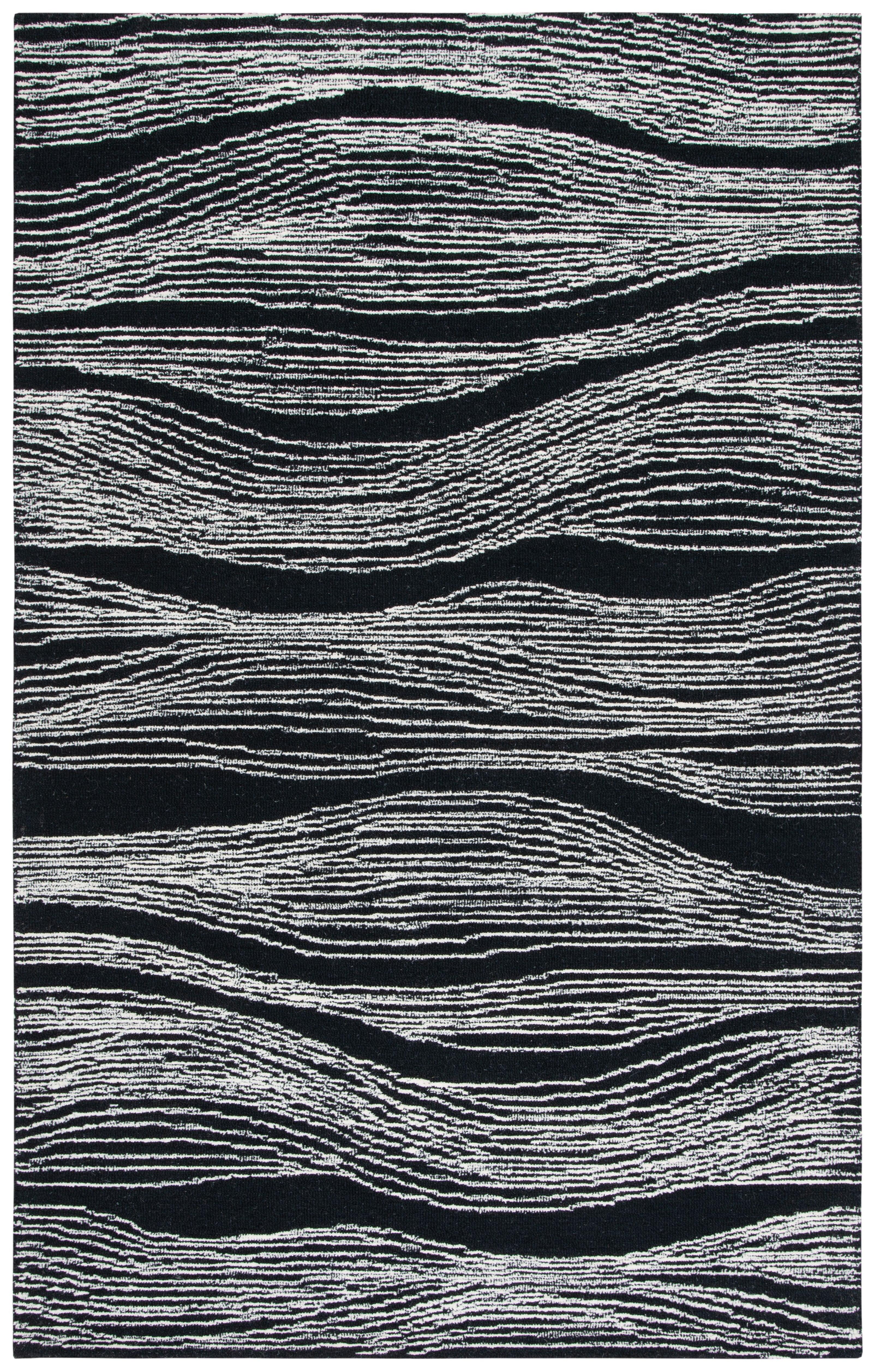 SAFAVIEH Metro Bridget Abstract Area Rug, Black/Ivory, 5' x 8'