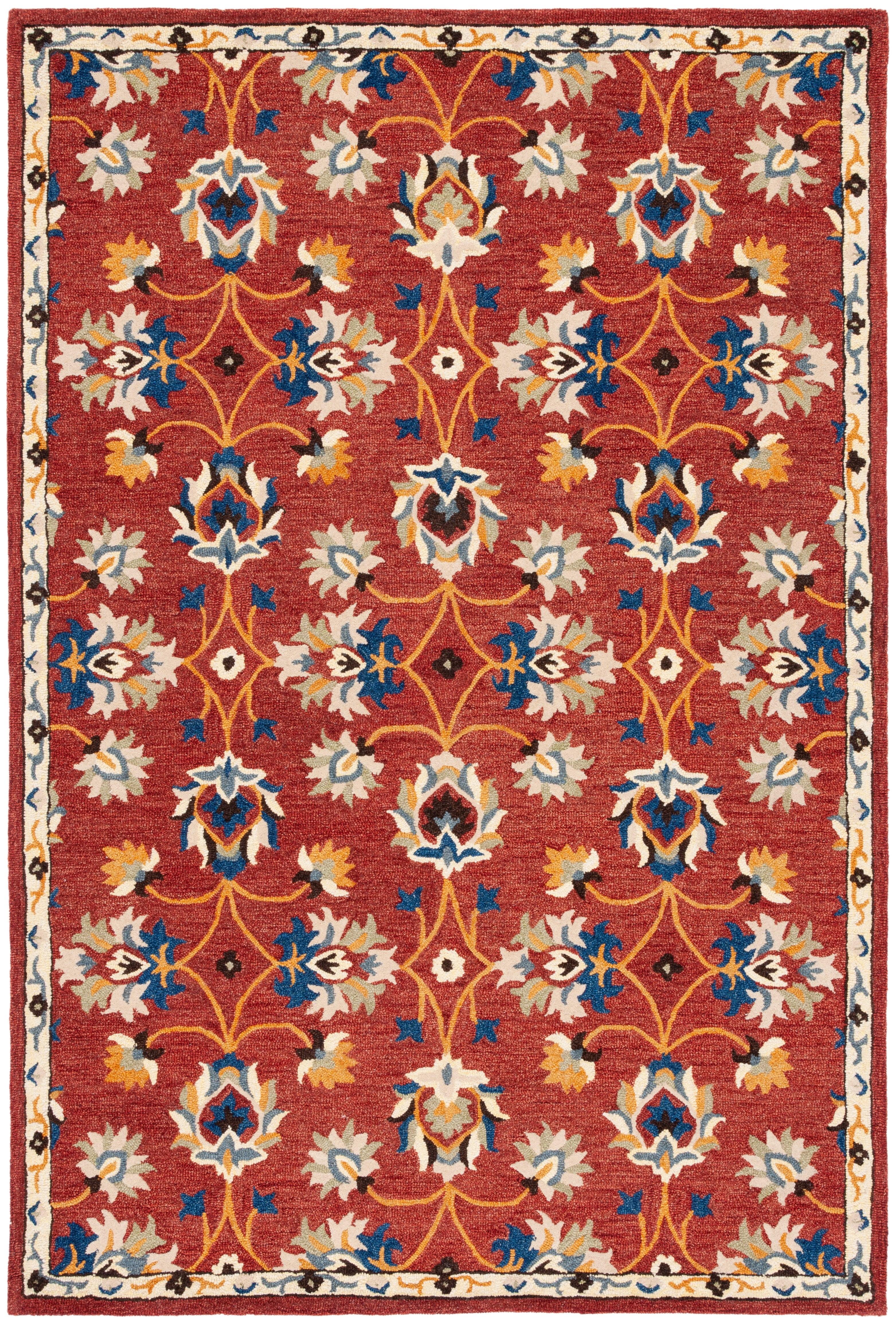 Micro-Loop MLP383 Hand Tufted Area Rug - Rust/Blue - 4'x6' - Safavieh.