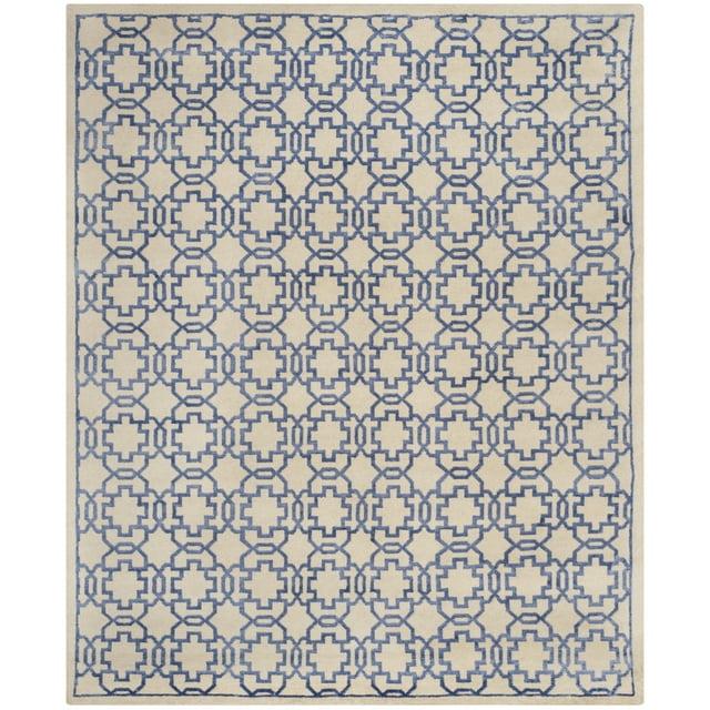 Mosaic Hand Knotted Wool And Viscose Geometric Rug