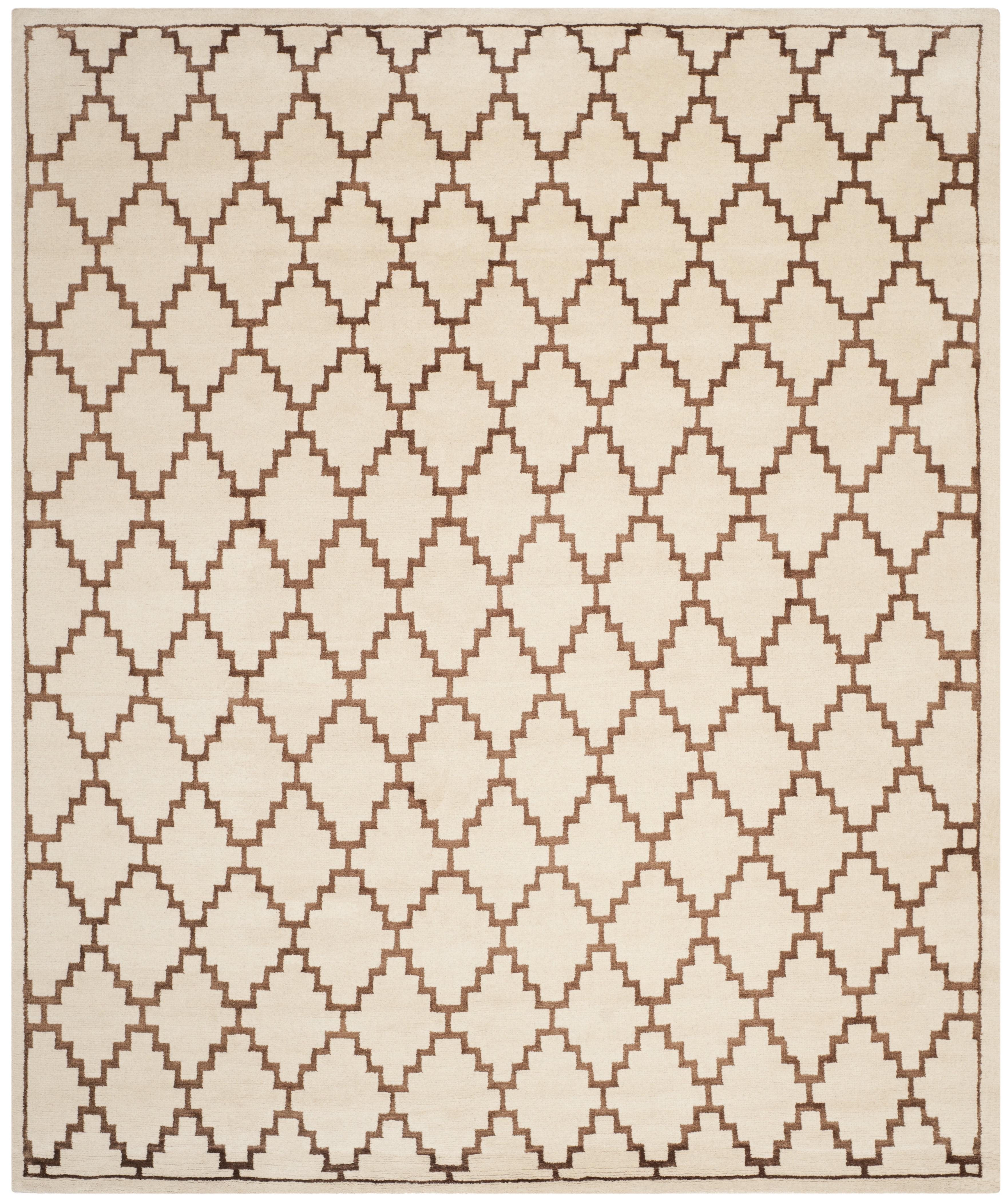 Safavieh Mosaic Hand Knotted Wool And Viscose Geometric Rug