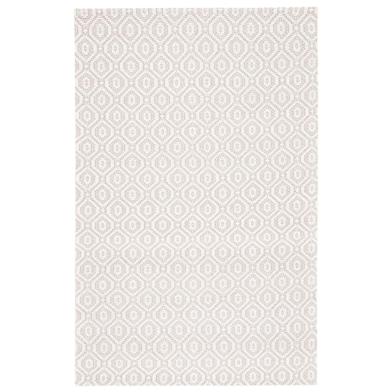 Elegant Marbella Ivory & Beige Hand Woven 8' x 10' Wool Blend Rug