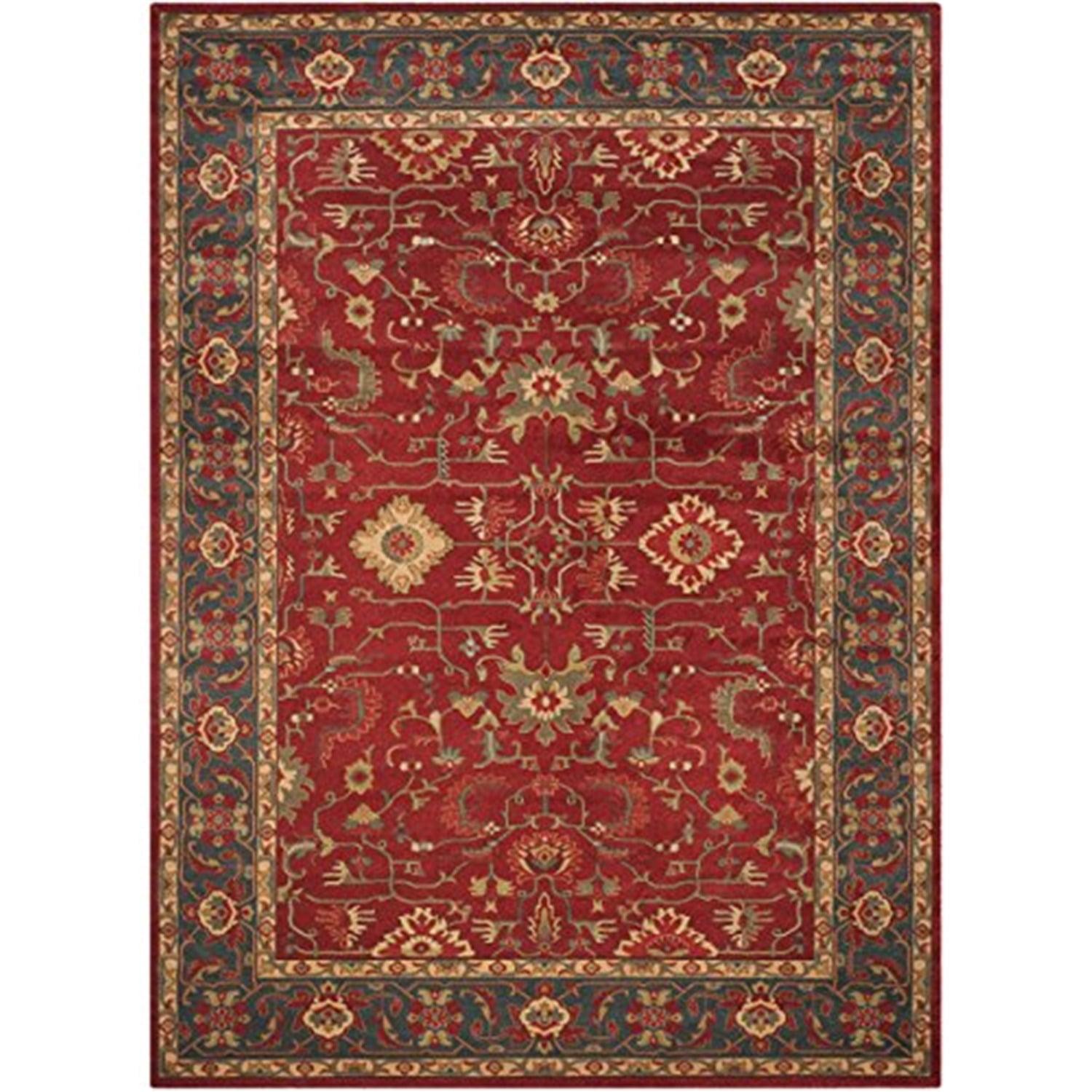 Elegant Red and Beige 9' x 12' Reversible Synthetic Area Rug