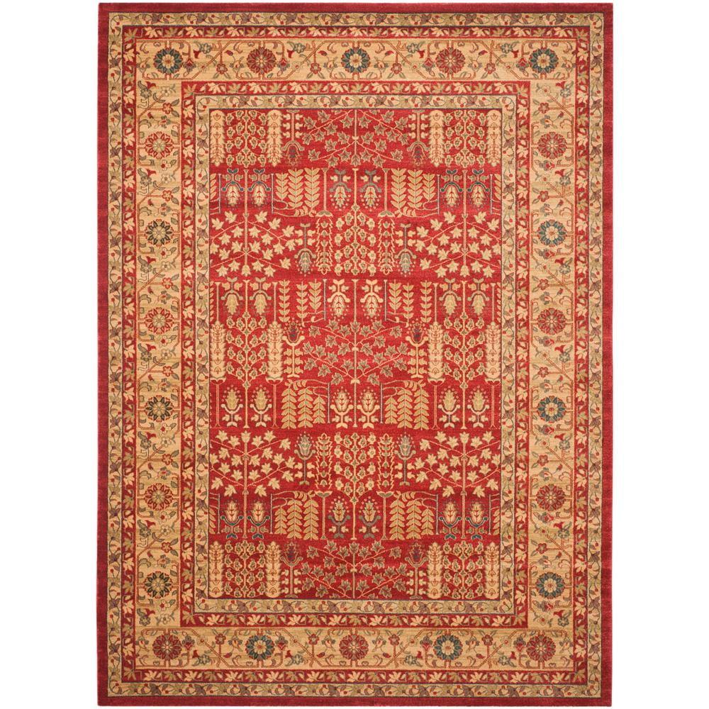 SAFAVIEH Mahal Phylliss Oriental Area Rug, Red/Natural, 9' x 12'