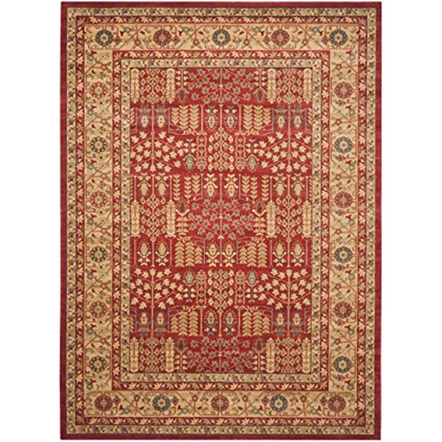 SAFAVIEH Mahal Phylliss Oriental Area Rug, Red/Natural, 9' x 12'