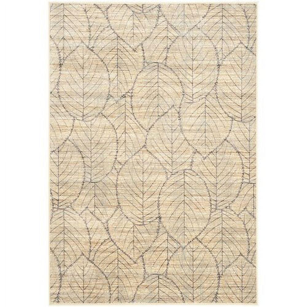 Handmade Tufted Cream and Multi Wool Viscose Rug 5'3" x 7'6"