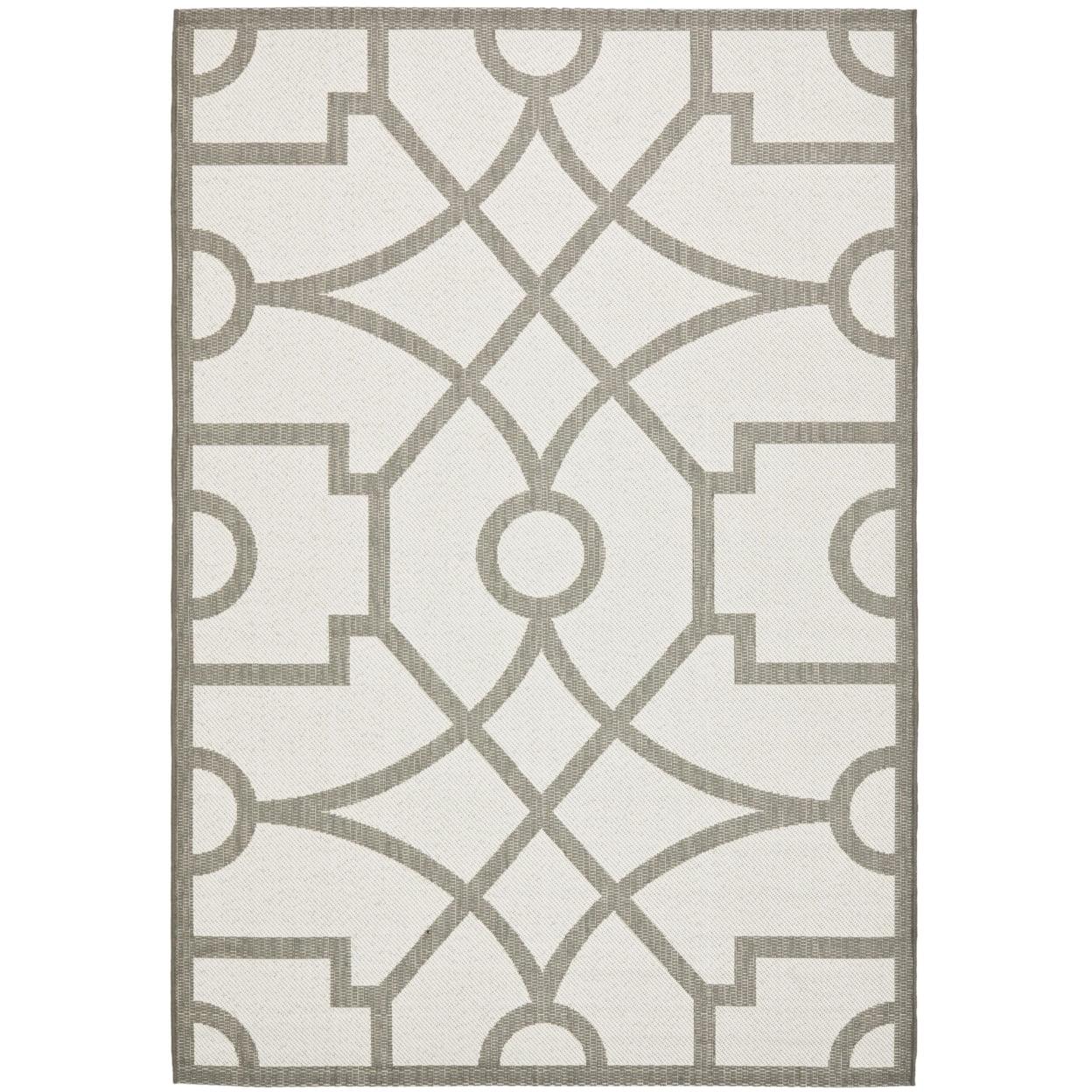 Gray Rectangular Hand-Tufted Washable Synthetic Area Rug 5'3" x 7'7"