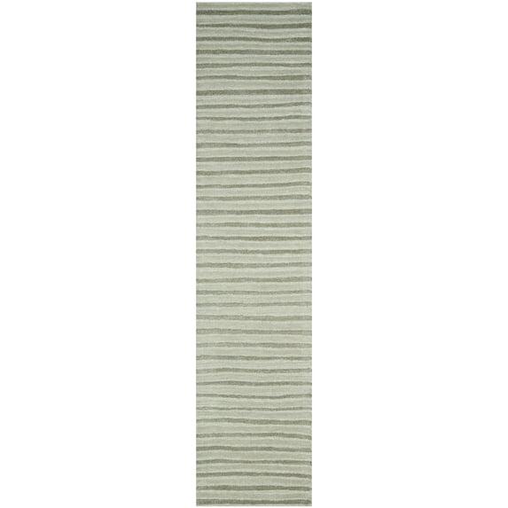 Martha Stewart Hand Drawn Stripe - MSR3619 - Indoor Hand Tufted Runners - Nmbus Cloud Gry - 2'3"x10'