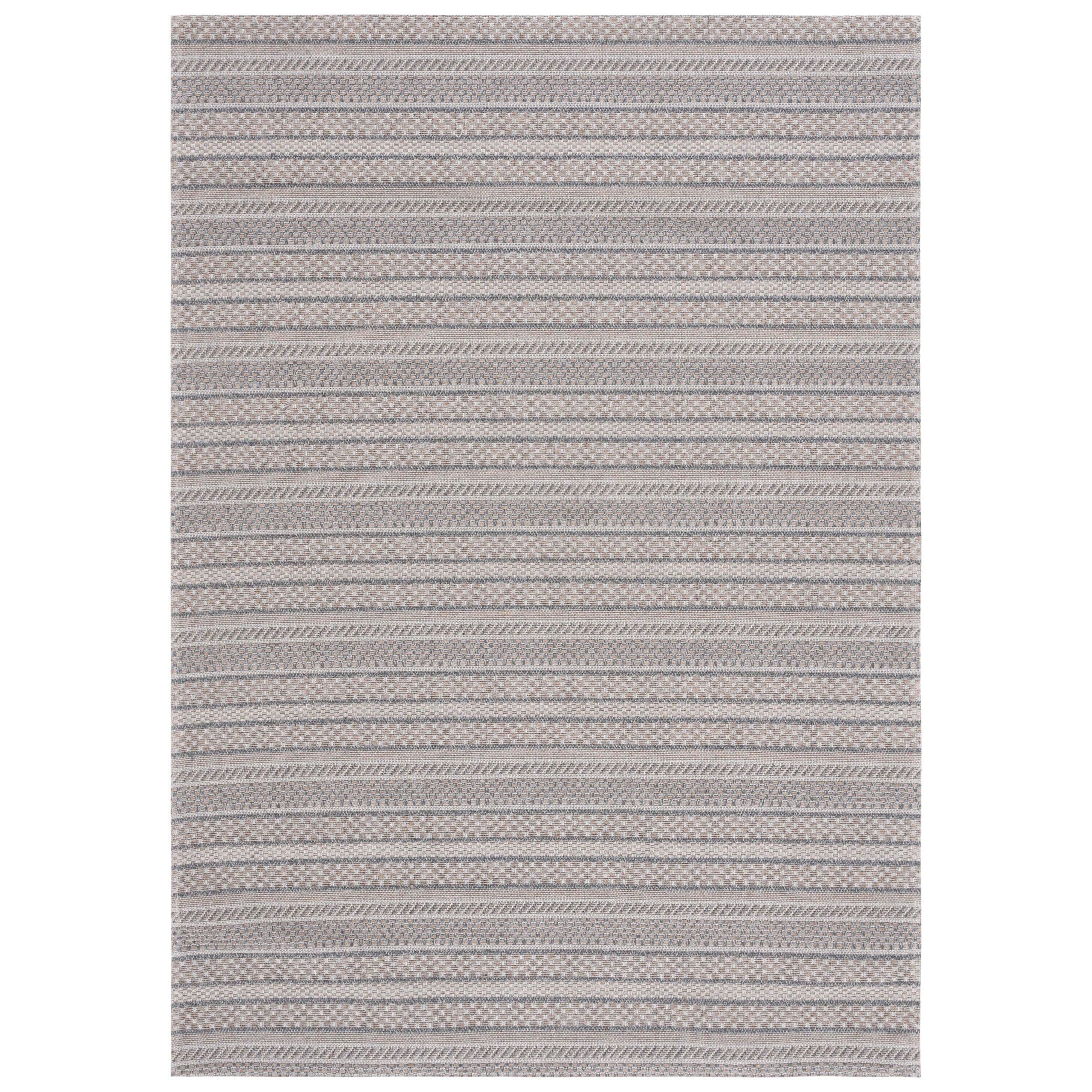 Handmade Grey/Taupe Stripe Wool 8' x 10' Area Rug