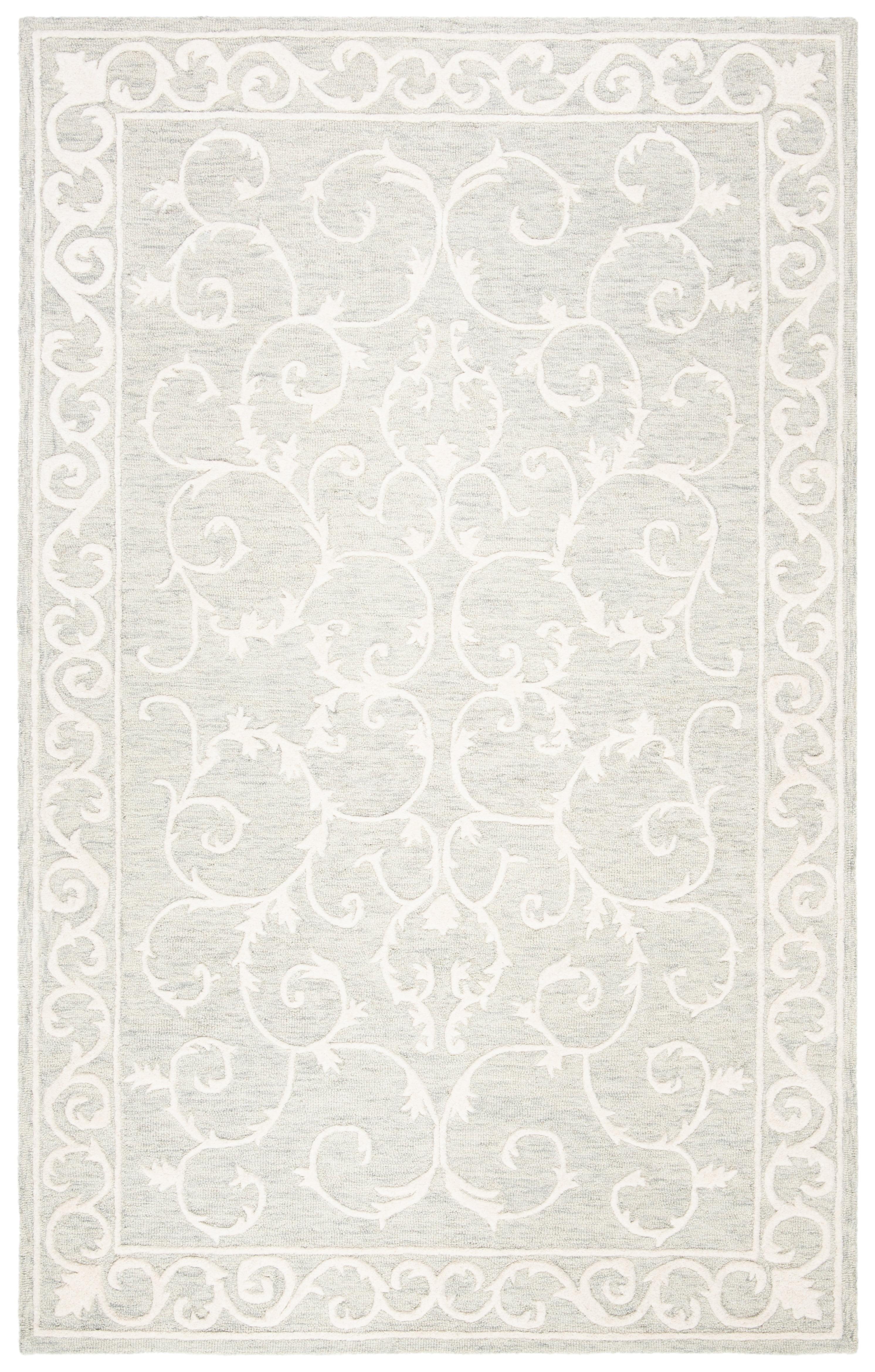 SAFAVIEH Micro-Loop Asteria Oriental Area Rug, Light Grey/Ivory, 2'6" x 4'