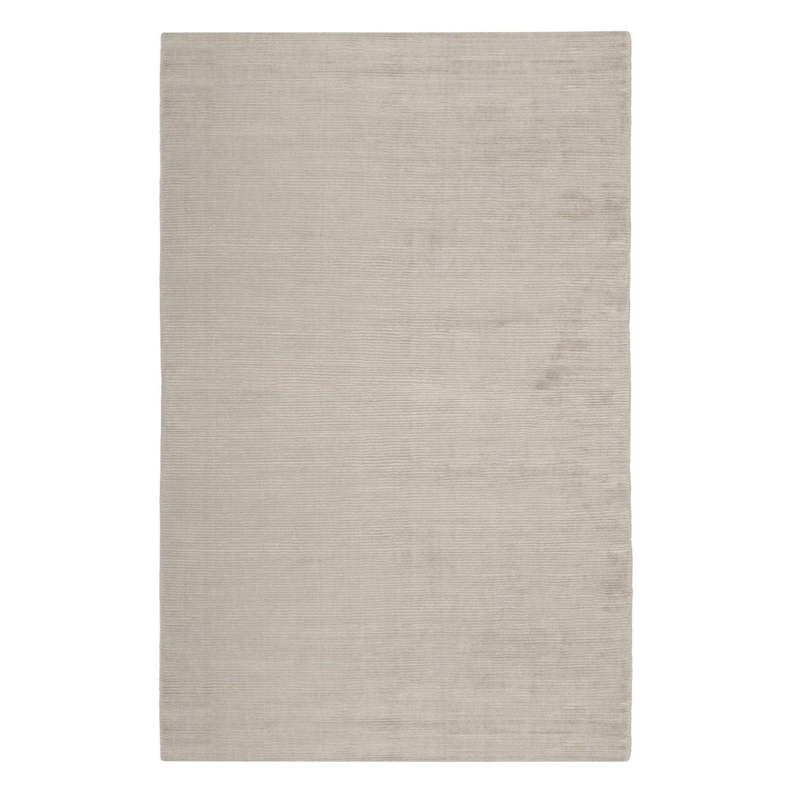 Light Silver Hand-Knotted Viscose 8' x 10' Area Rug