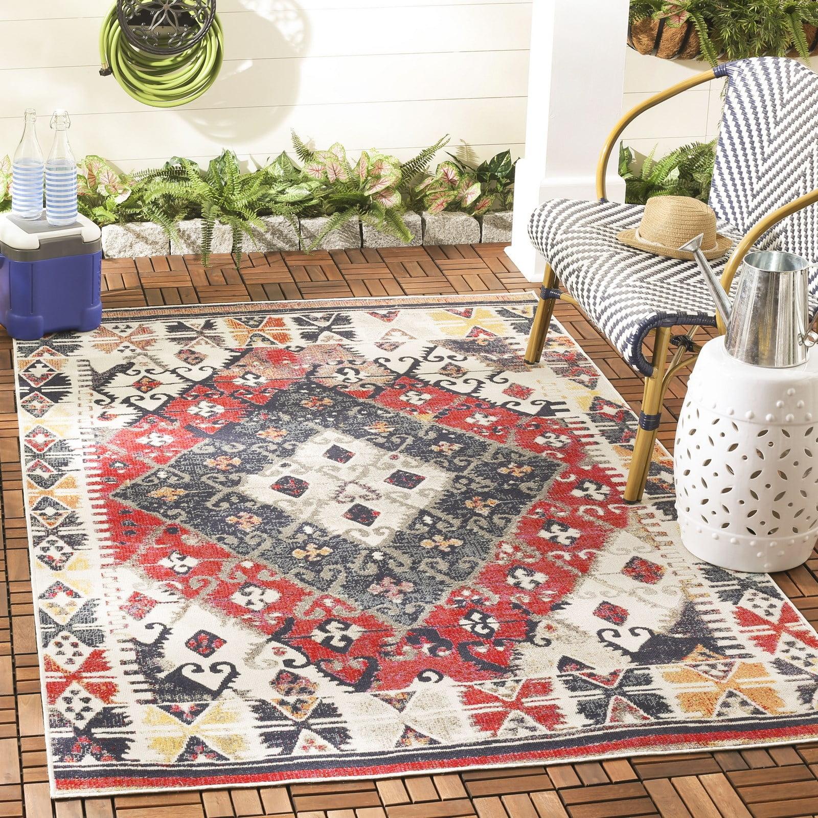Montage MTG236 Power Loomed Indoor/Outdoor Area Rug - Rust/Multi - 8'x10' - Safavieh.