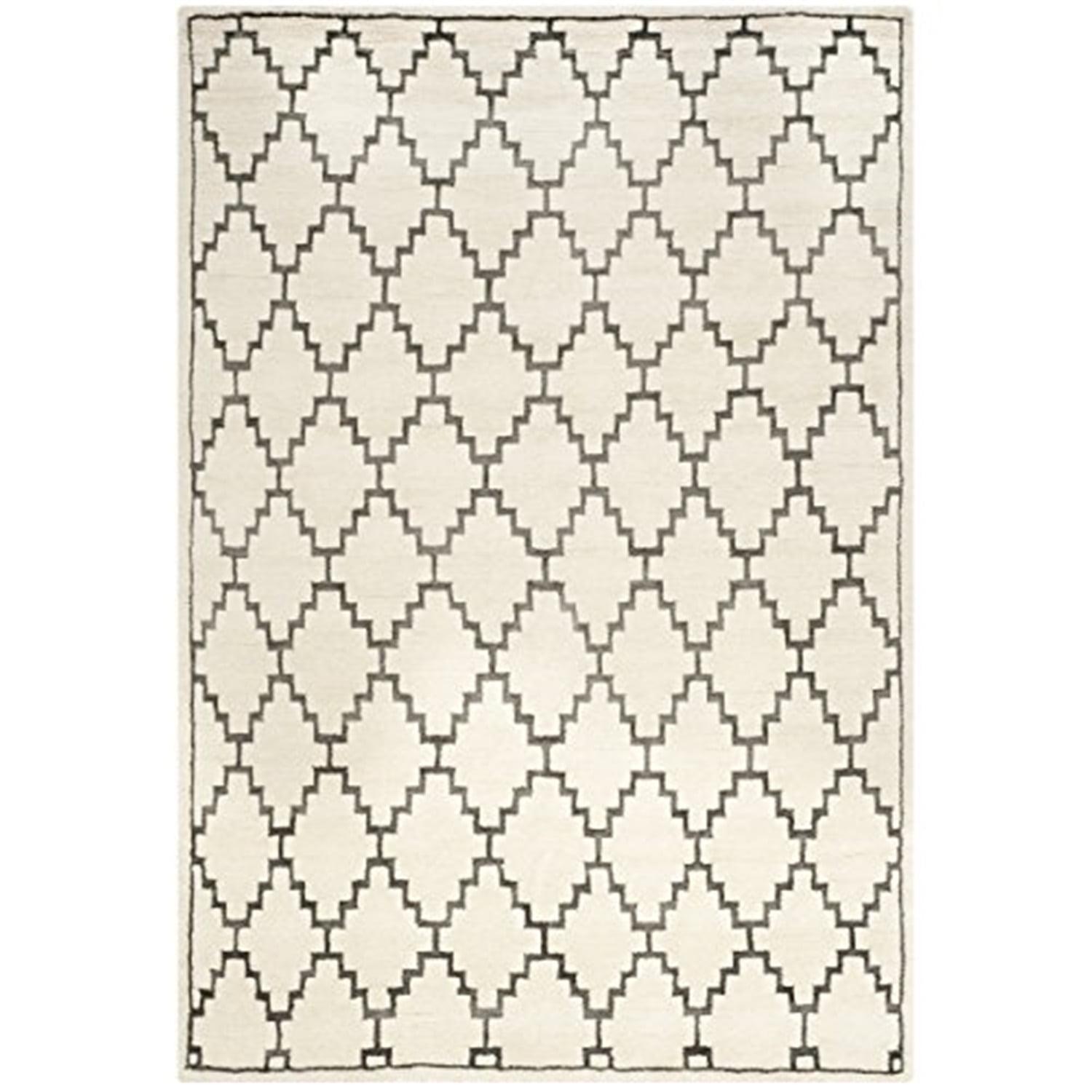 Mosaic Charcoal Gray Hand-Knotted Wool-Viscose 9' x 12' Rug