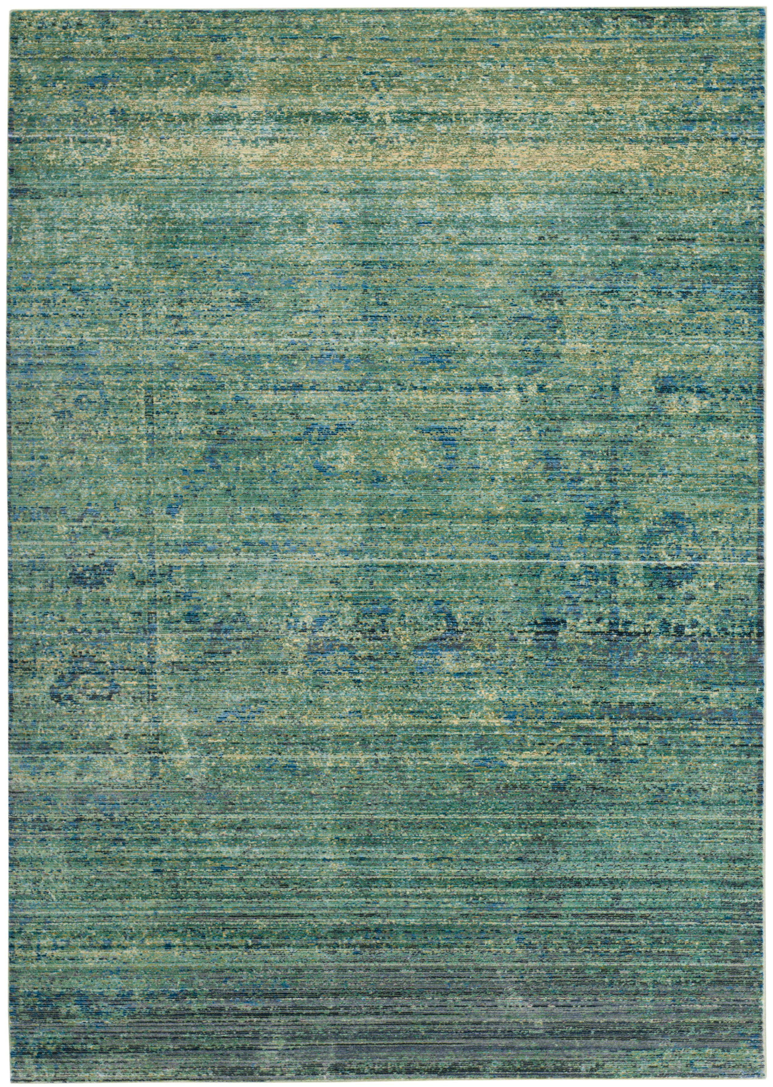 Lush Green Abstract 4' x 6' Hand-Knotted Wool Blend Area Rug