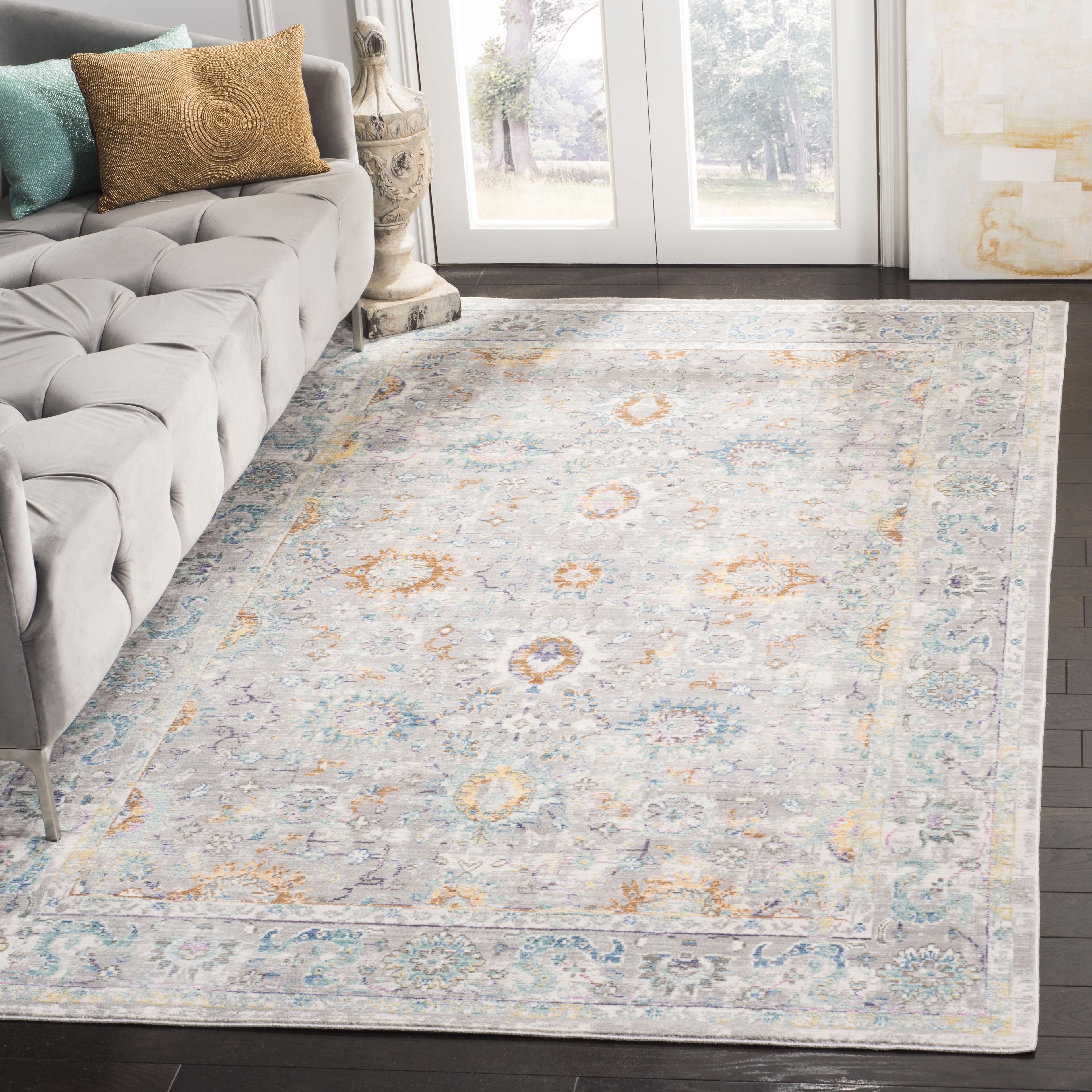 Mystique Gray and Multi Abstract 4' x 6' Synthetic Area Rug