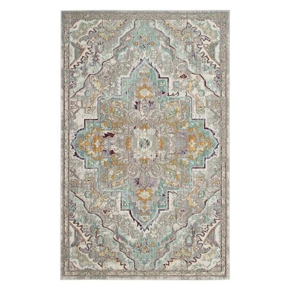 Mystique MYS921 Power Loomed Accent Rug - Grey/Light Blue - 3'x5' - Safavieh.