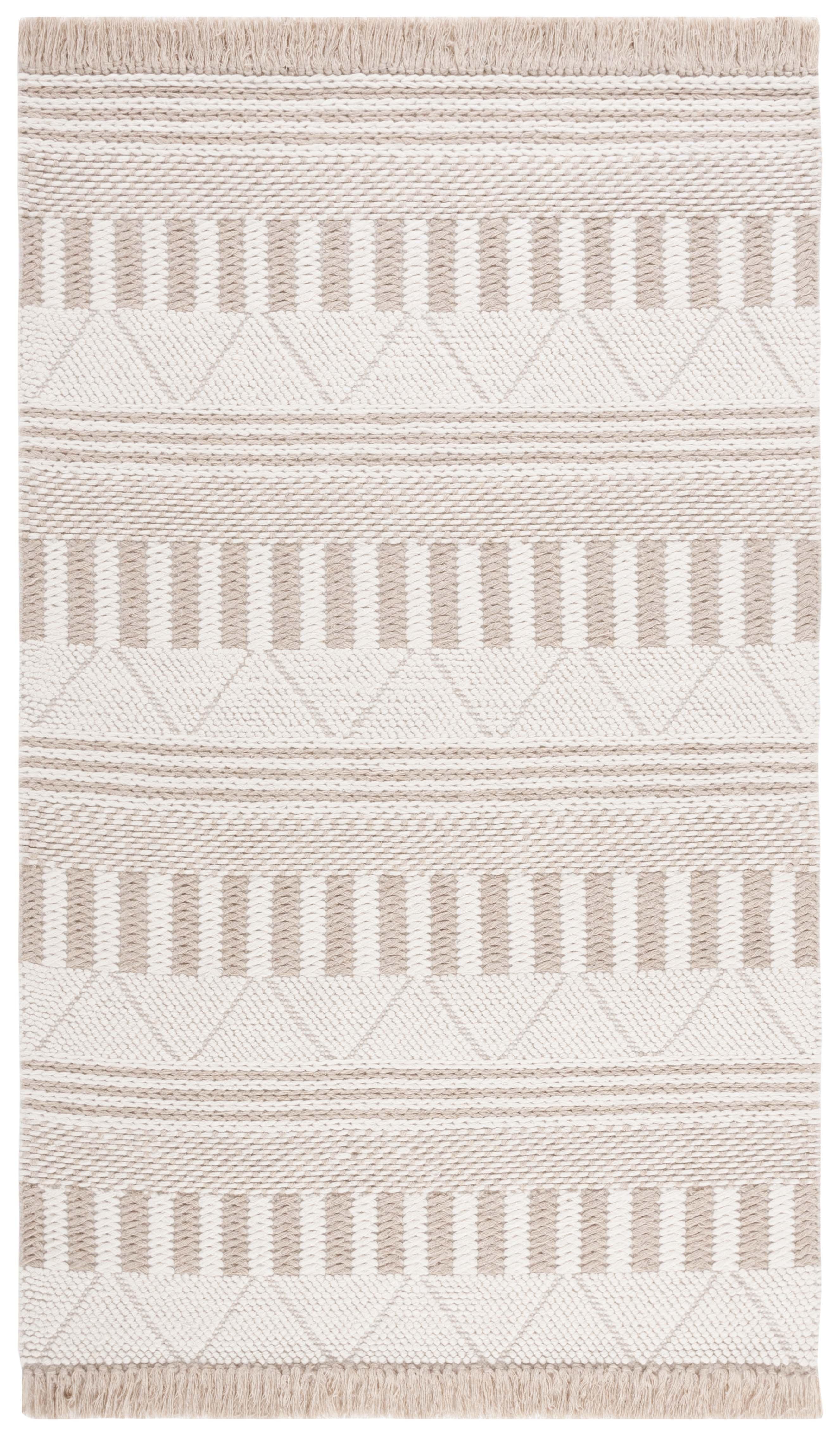 SAFAVIEH Natura Gligor Southwestern Wool Area Rug, Ivory/Taupe, 5' x 8'