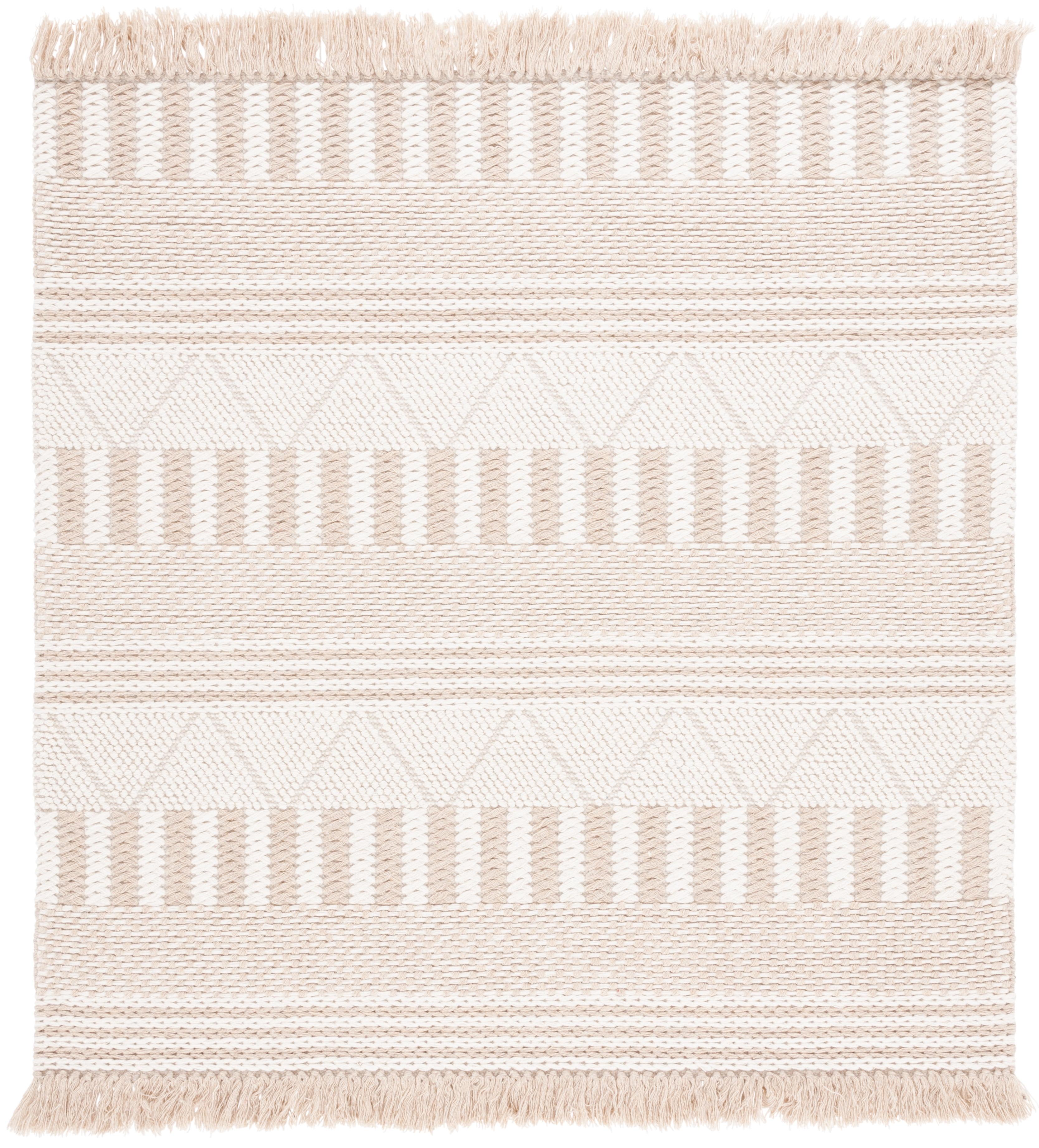 SAFAVIEH Natura Gligor Southwestern Wool Area Rug, Ivory/Taupe, 6' x 6' Square