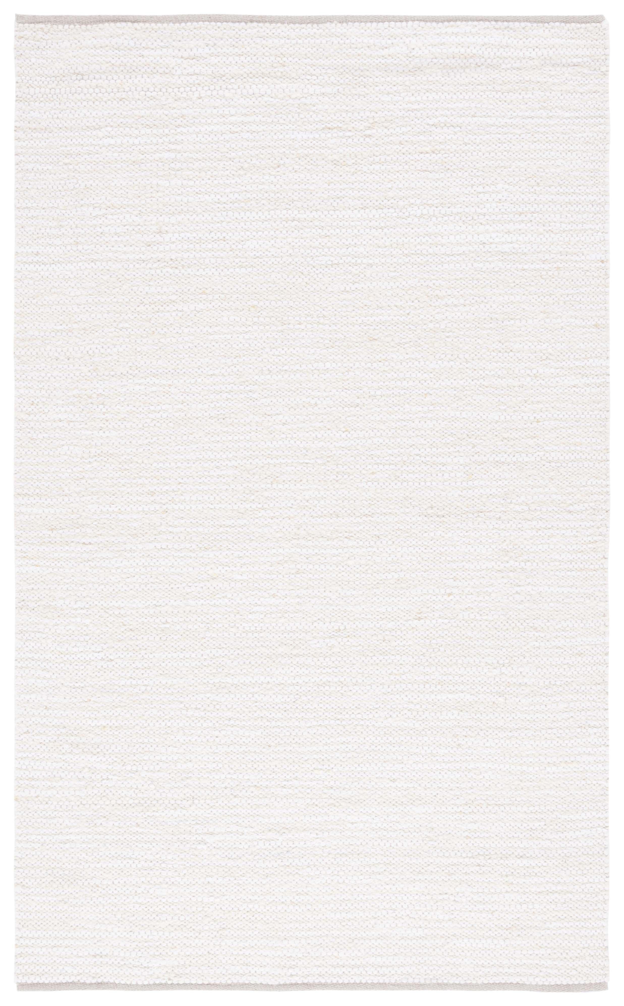 Ivory Flat Woven Handmade Wool Area Rug, 3' x 5'