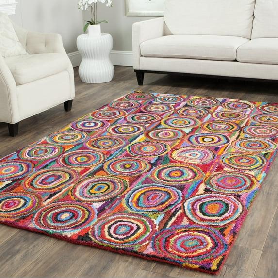 Nantucket NAN143 Hand Tufted Area Rug - Pink/Multi - 6'x9' - Safavieh.