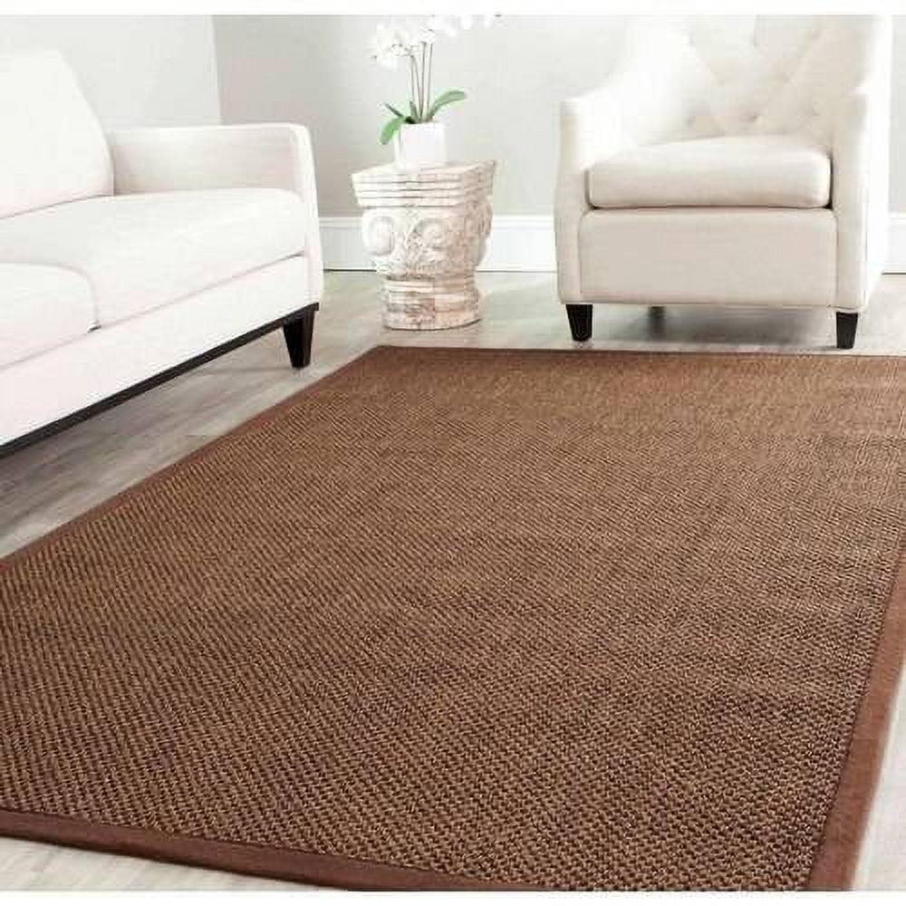 Handmade Brown Wool and Cotton Non-slip Area Rug, 8' x 10'