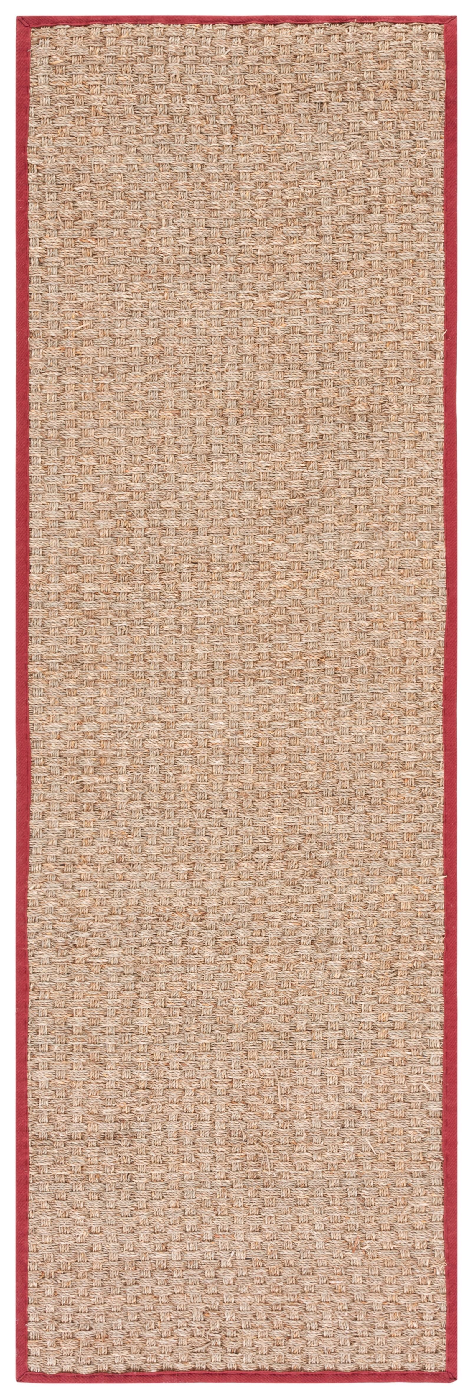 Natural Fiber NF114 Power Loomed Indoor Runner Rug - Natural/Red - 2'6"x8' - Safavieh.