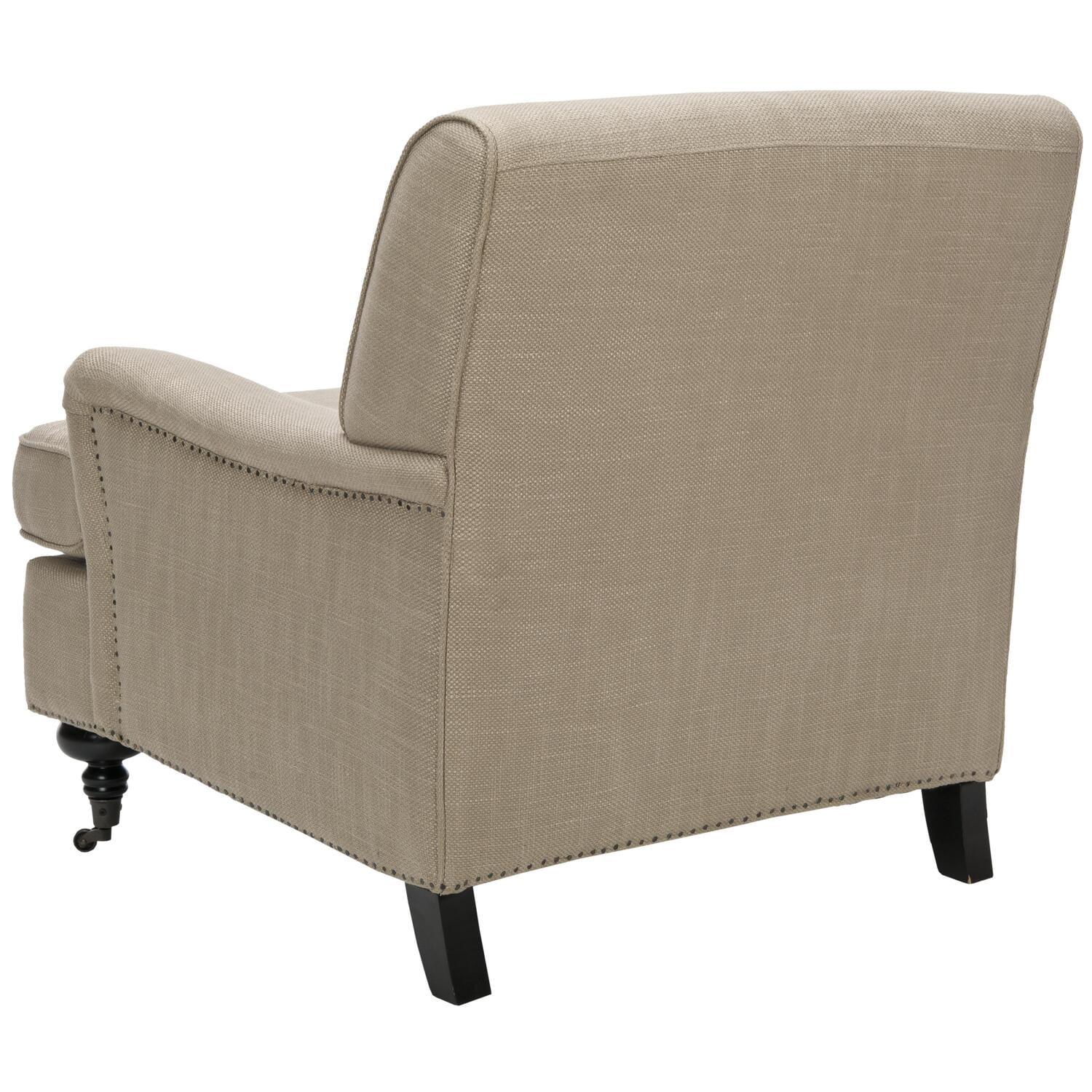 Safavieh  Nottingham Taupe Nailhead Club Chair - 29.3" W x 34.3" D x 31.5" H