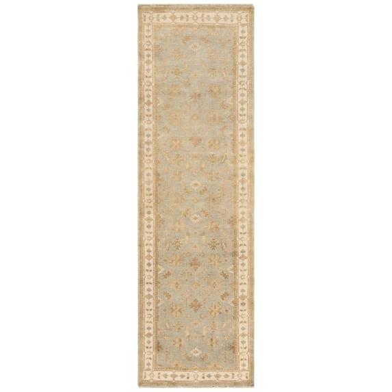 Oushak OSH141 Hand Knotted Runner Rug - Soft Green/Ivory - 3'x10' - Safavieh.